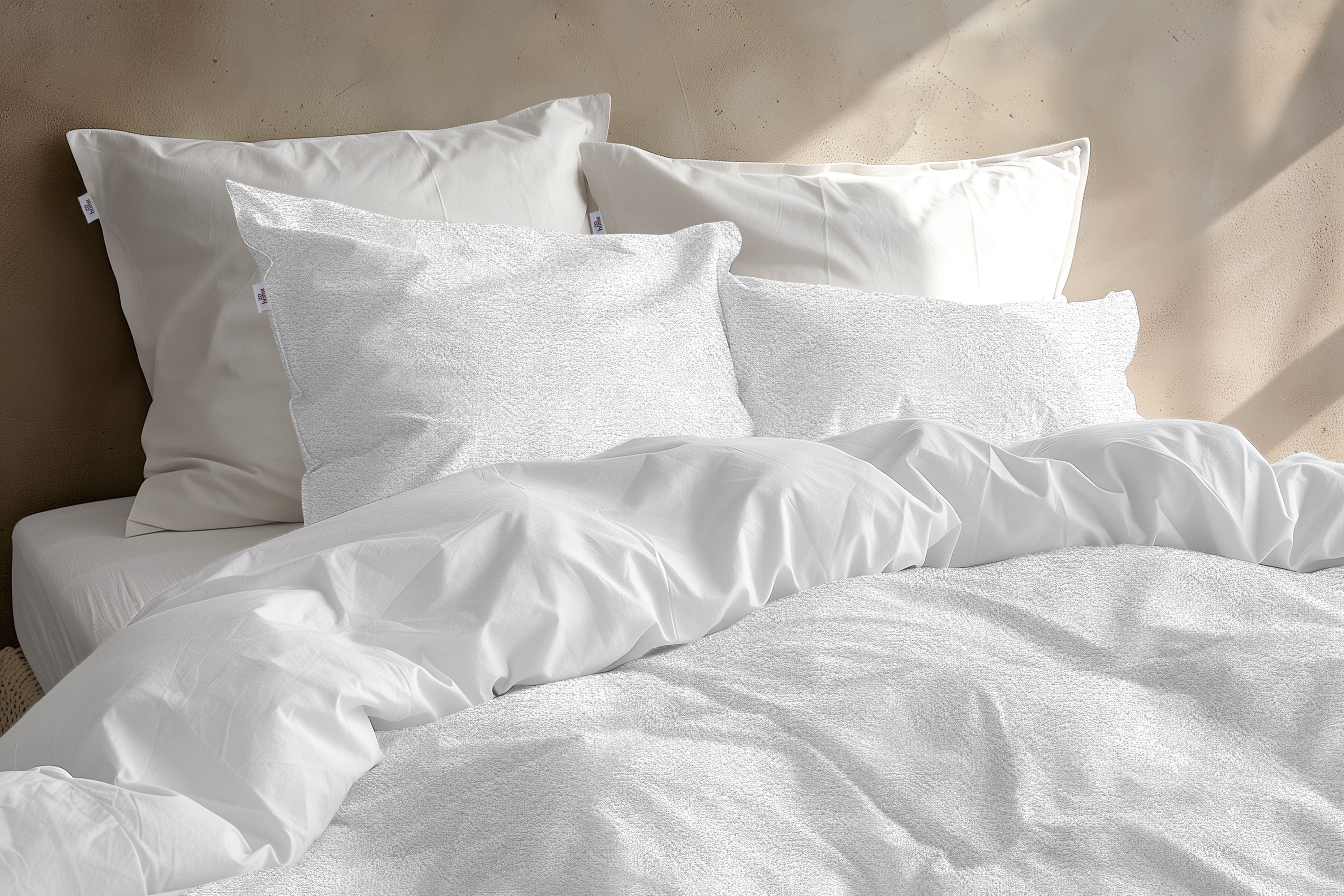 Zohome Dekbedovertrek Pile di Flanella White - 100% Microvezel - 200x200-220 cm