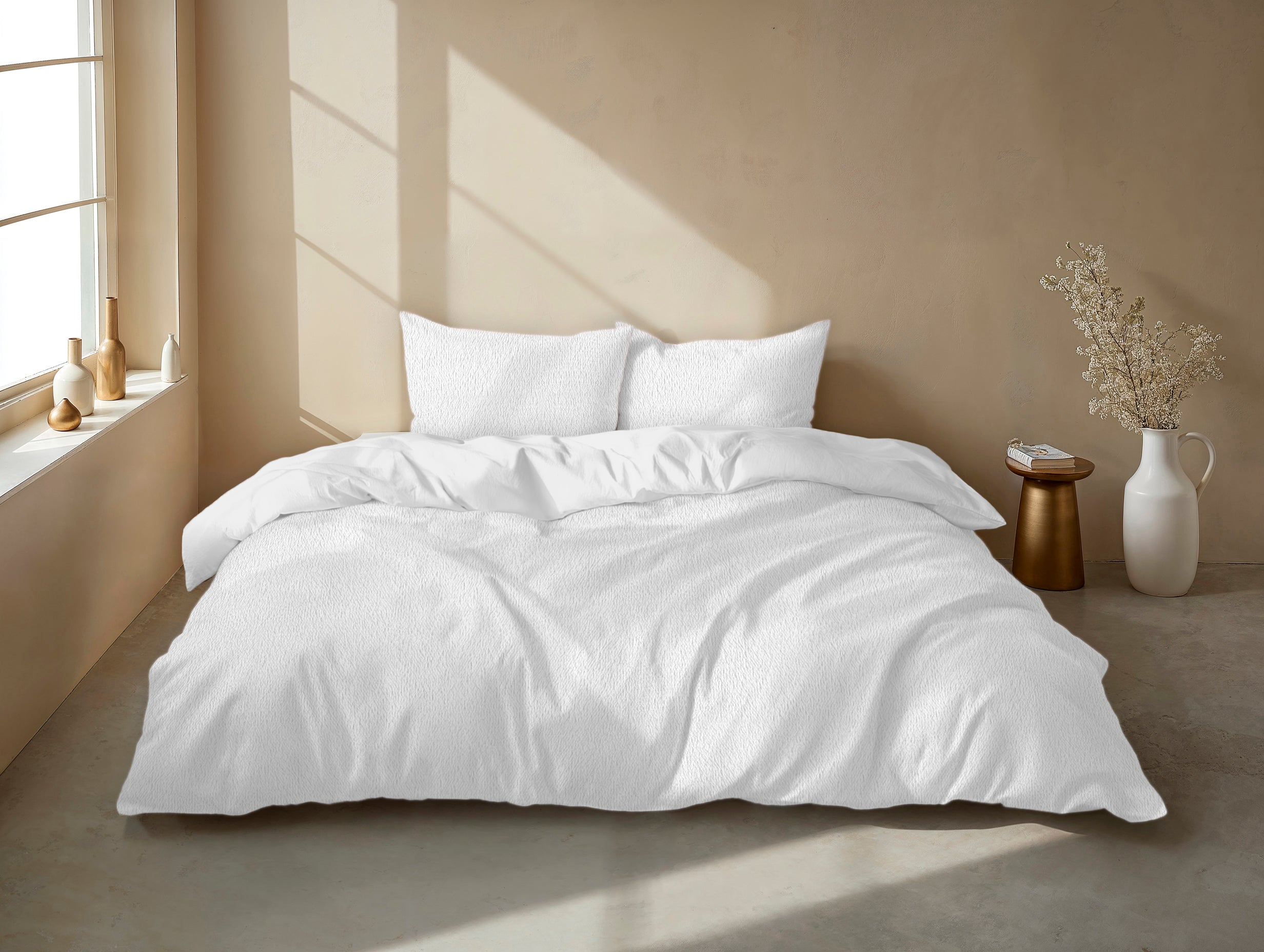 Zohome Dekbedovertrek Pile di Sherpa White - 100% Microvezel - sfeer/detail 1