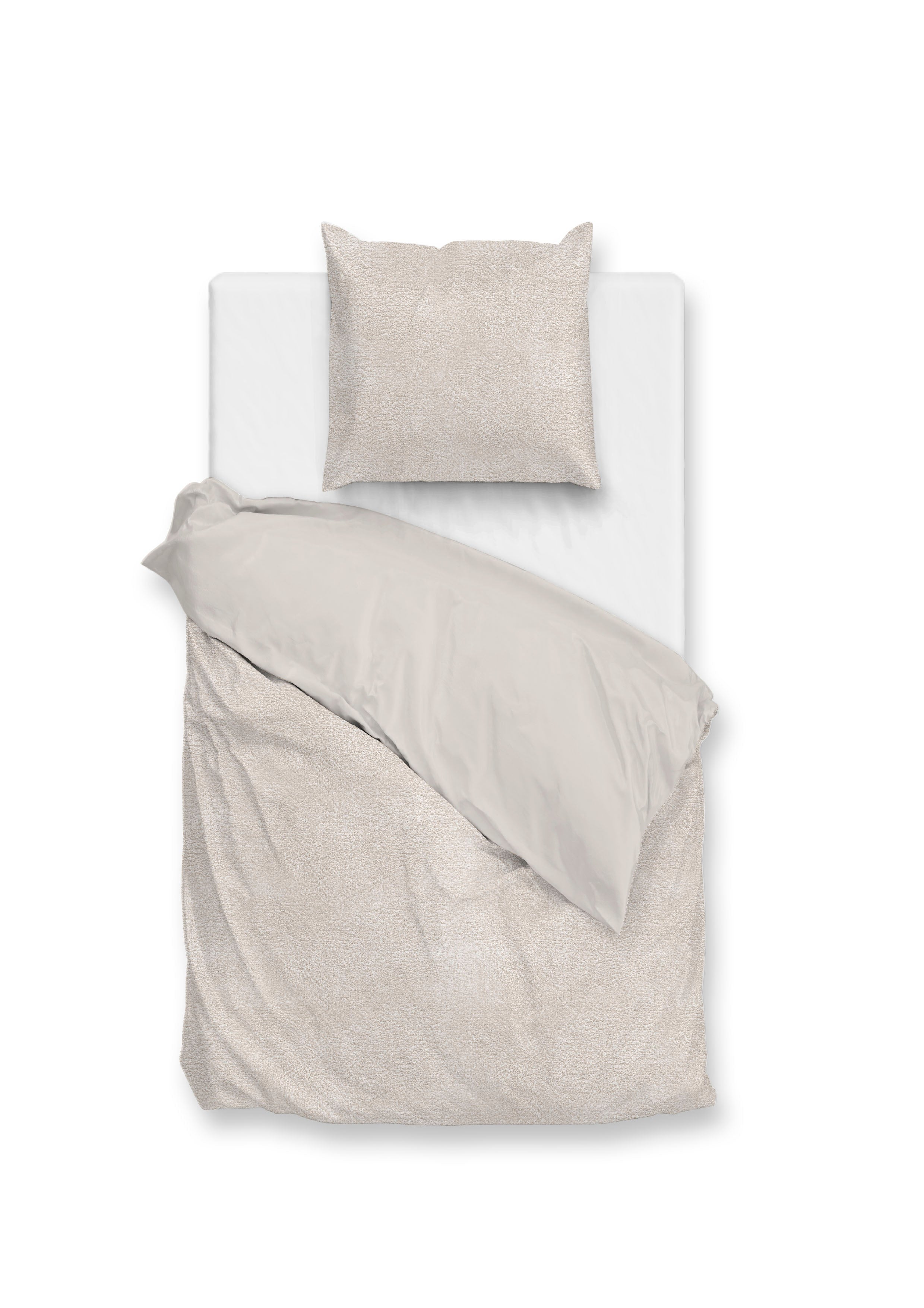 Zohome Dekbedovertrek Pile di Flanella Off-White - 100% Microvezel - 140x200 cm