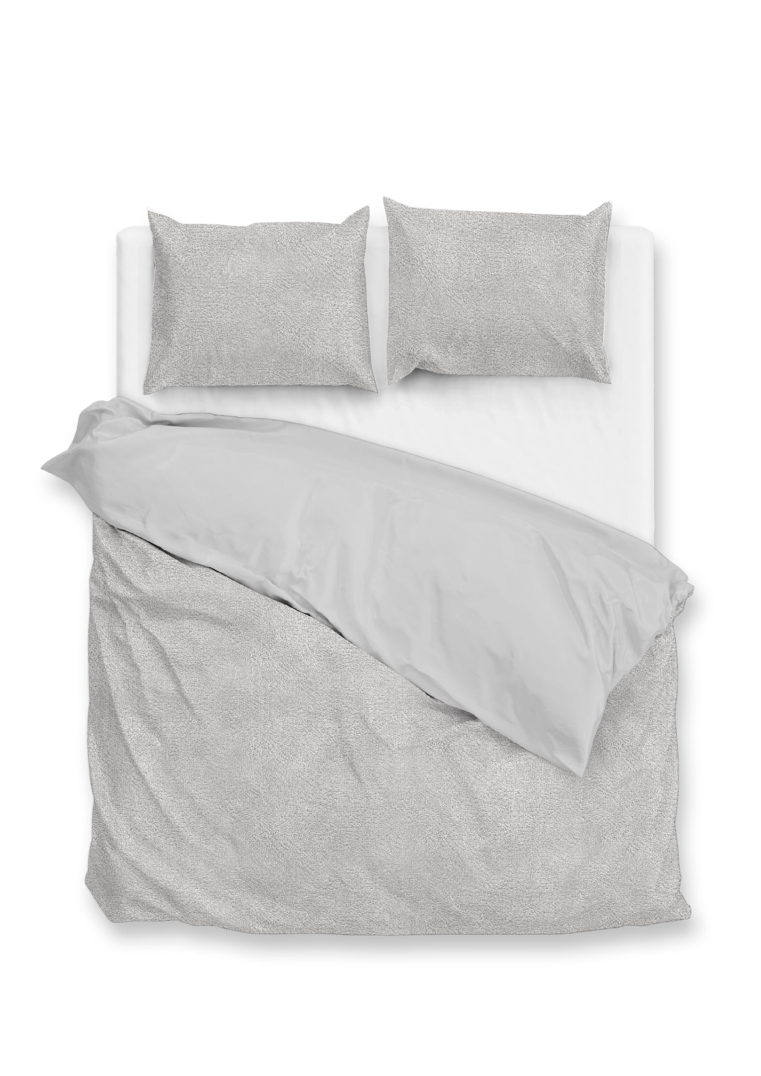 Zohome Dekbedovertrek Pile di Flanella Dove Grey - 100% Microvezel - 240x200-220 cm