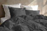 Zohome Dekbedovertrek Pile di Flanella Classic Antracite - 100% Microvezel - 240x200-220 cm