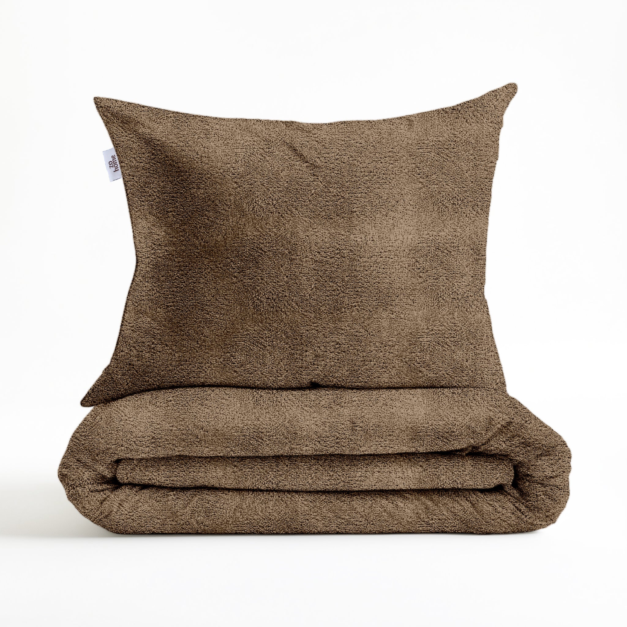 Zohome Dekbedovertrek Pile di Flanella Real Taupe - 100% Microvezel - 140x200 cm