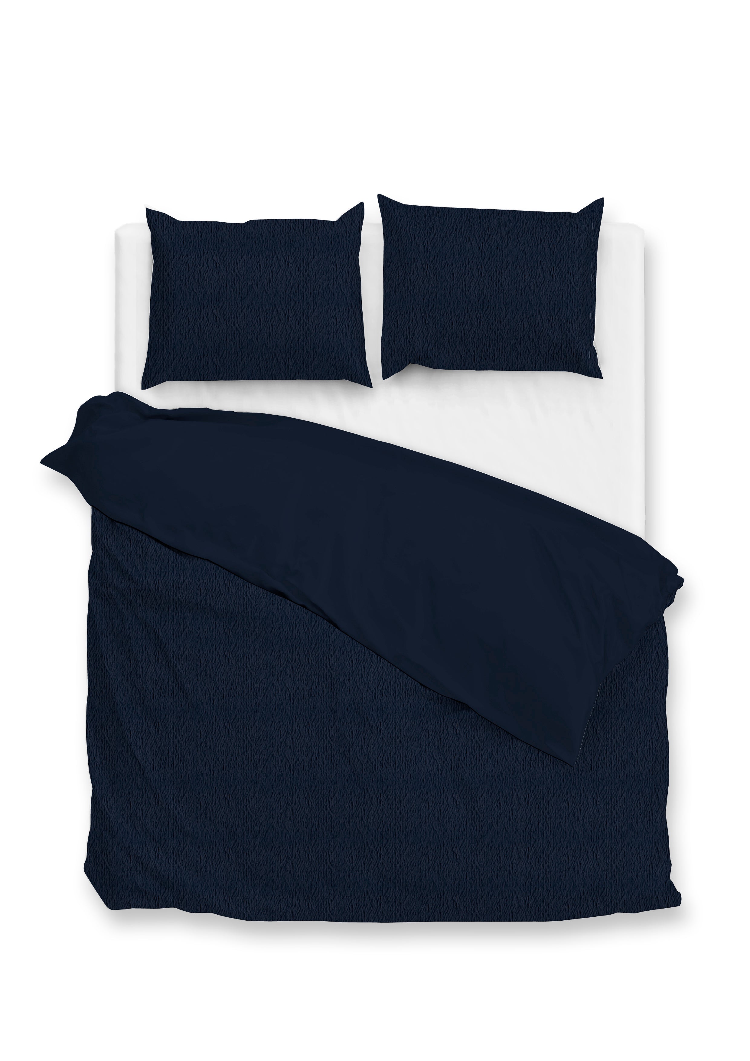 Zohome Dekbedovertrek Pile di Sherpa Navy Blue - 100% Microvezel - 200x200-220 cm