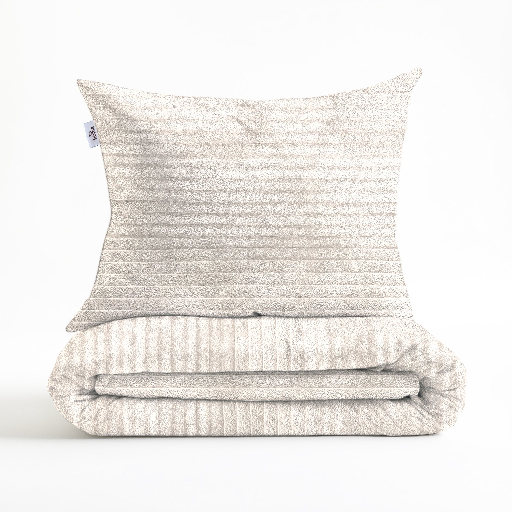 Zohome Dekbedovertrek Pile di Ribcord Off-White - 100% Microvezel - sfeer/detail 3