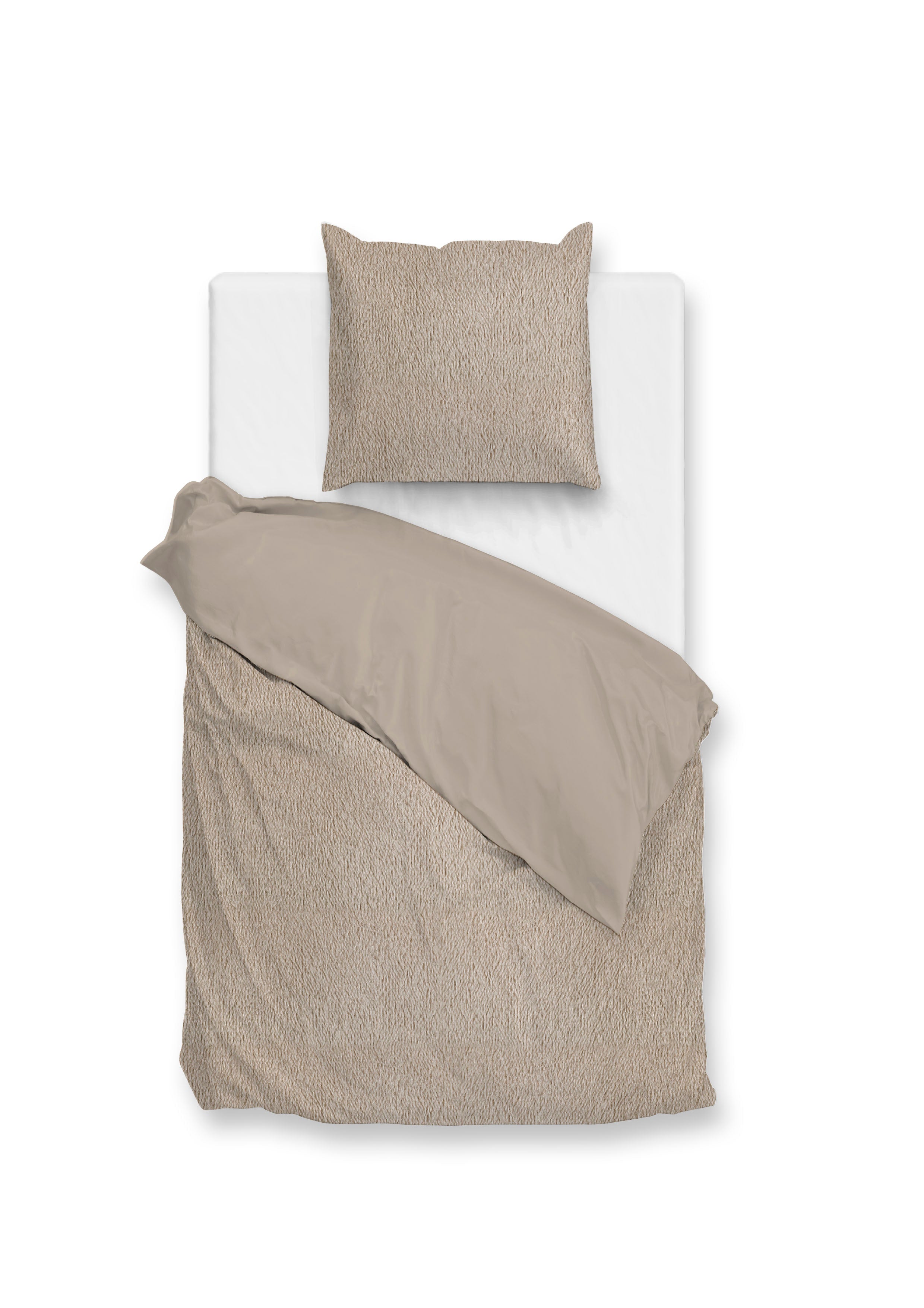 Zohome Dekbedovertrek Pile di Sherpa Forest Sand - 100% Microvezel - 140x200 cm
