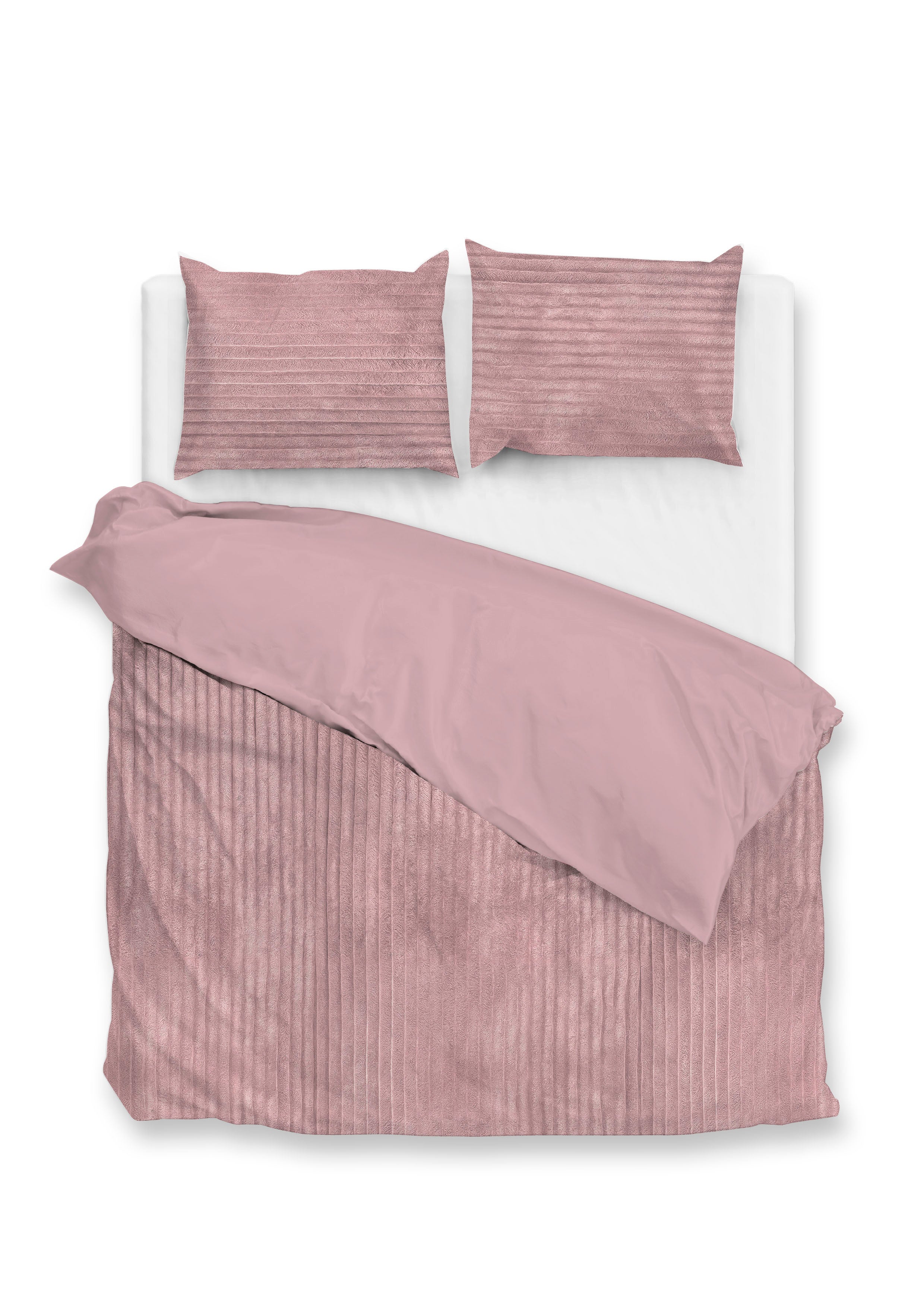 Zohome Dekbedovertrek Pile di Ribcord Shady Pink - 100% Microvezel - 240x200-220 cm