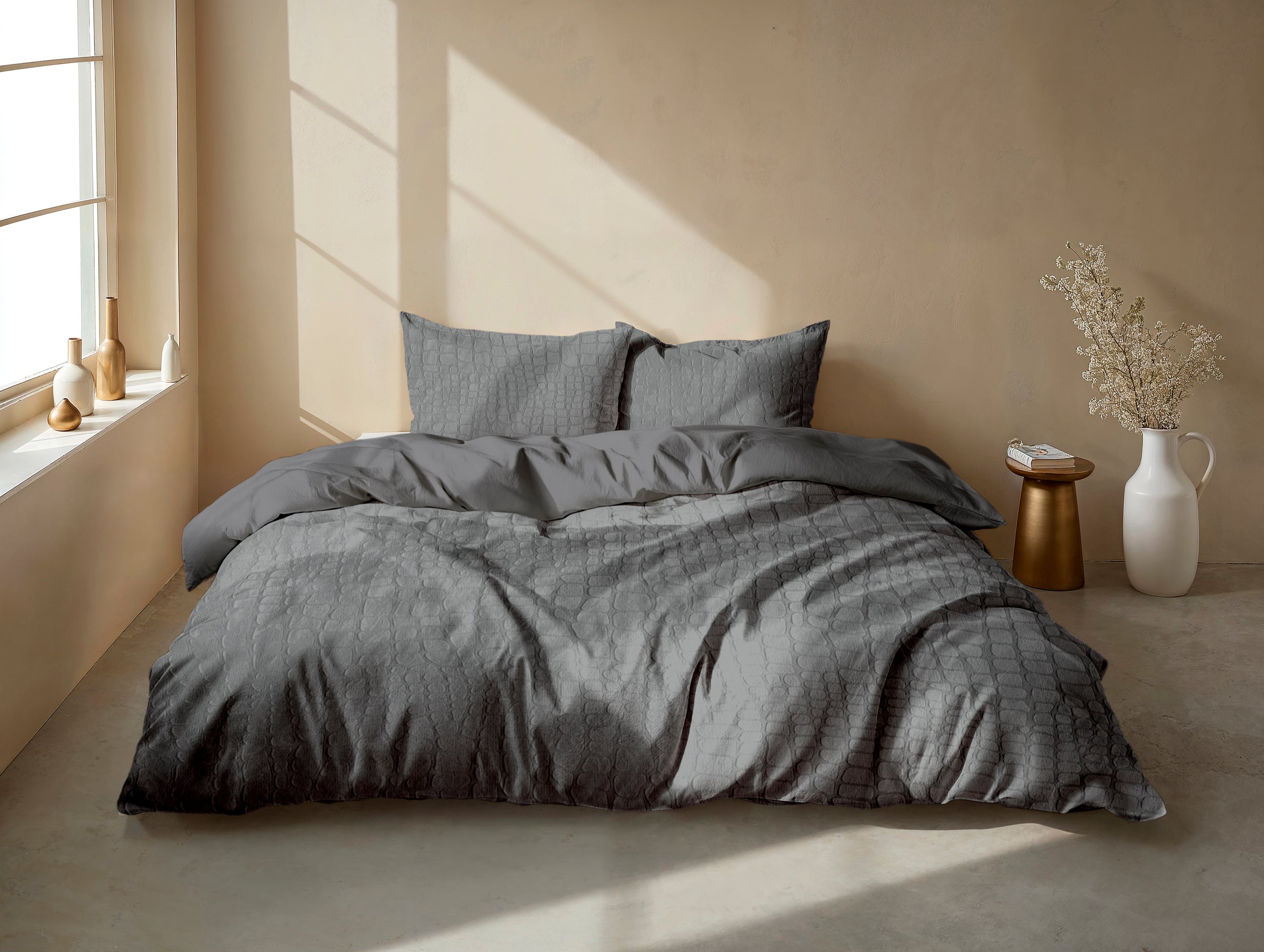 Zohome Dekbedovertrek Coccodrillo Classic Antracite - 100% Microvezel - 140x200 cm