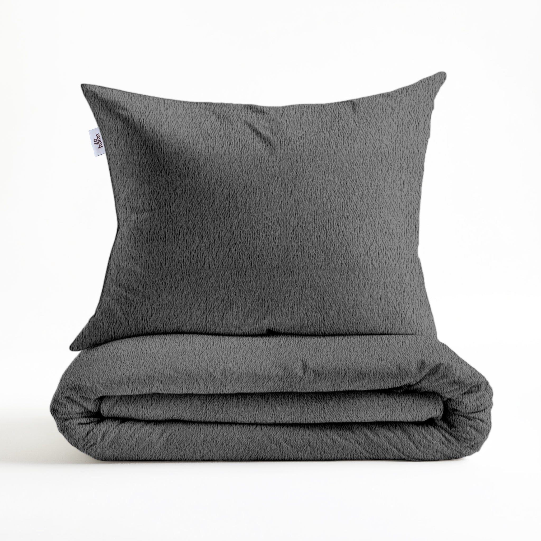 Zohome Dekbedovertrek Pile di Sherpa Classic Antracite - 100% Microvezel - sfeer/detail 4