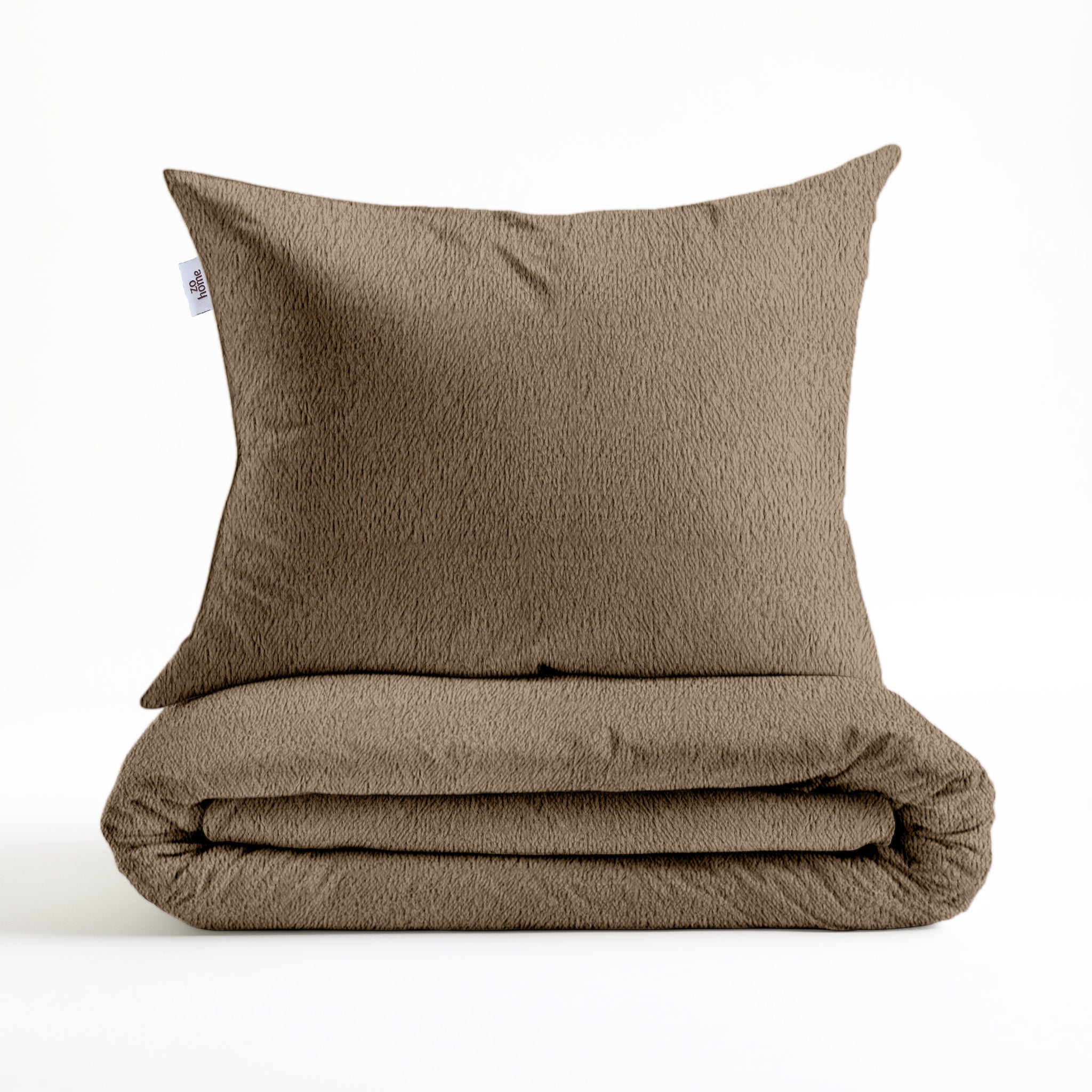 Zohome Dekbedovertrek Pile di Sherpa Real Taupe - 100% Microvezel - sfeer/detail 4