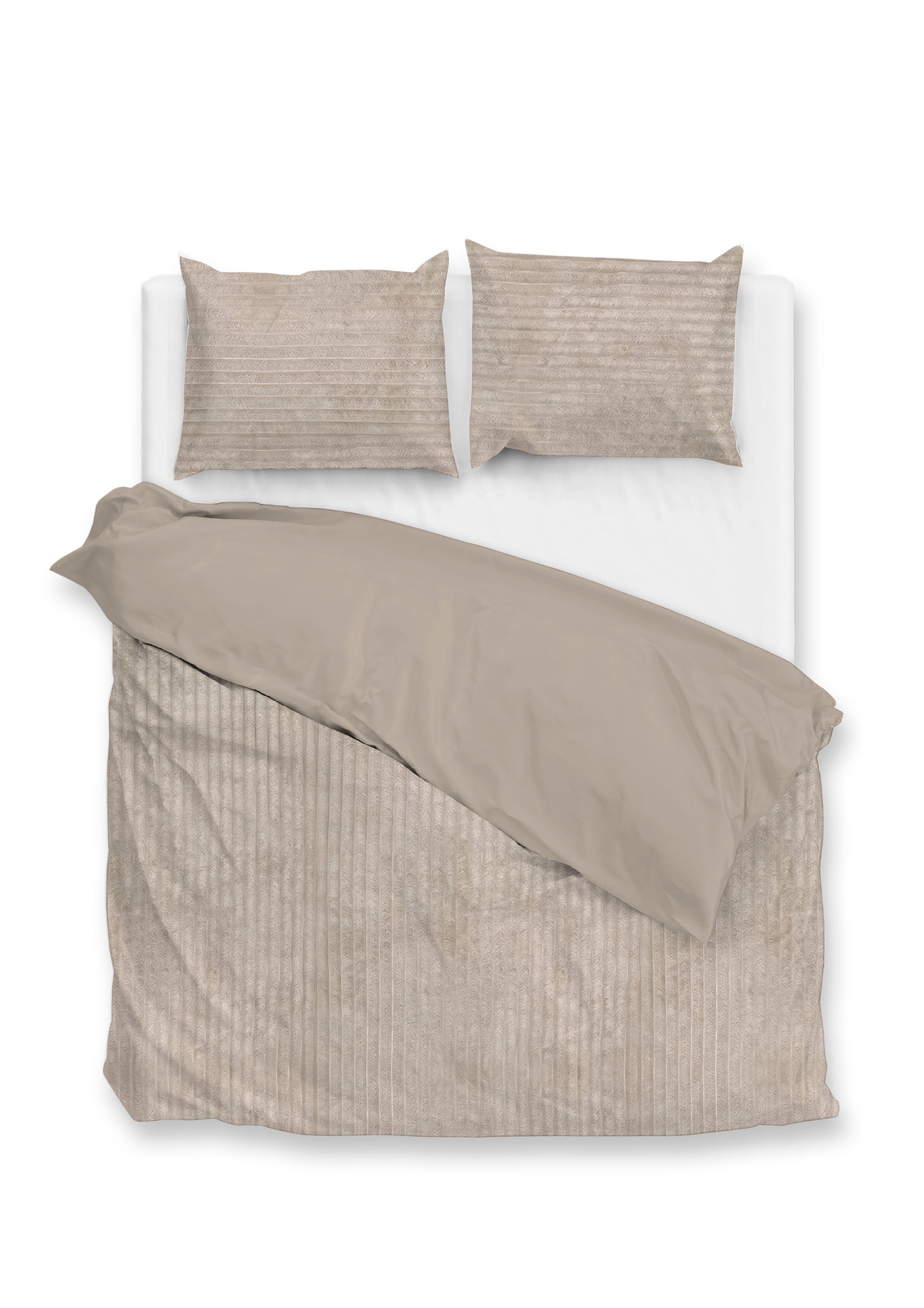Zohome Dekbedovertrek Pile di Ribcord Forest Sand - 100% Microvezel - 200x200-220 cm