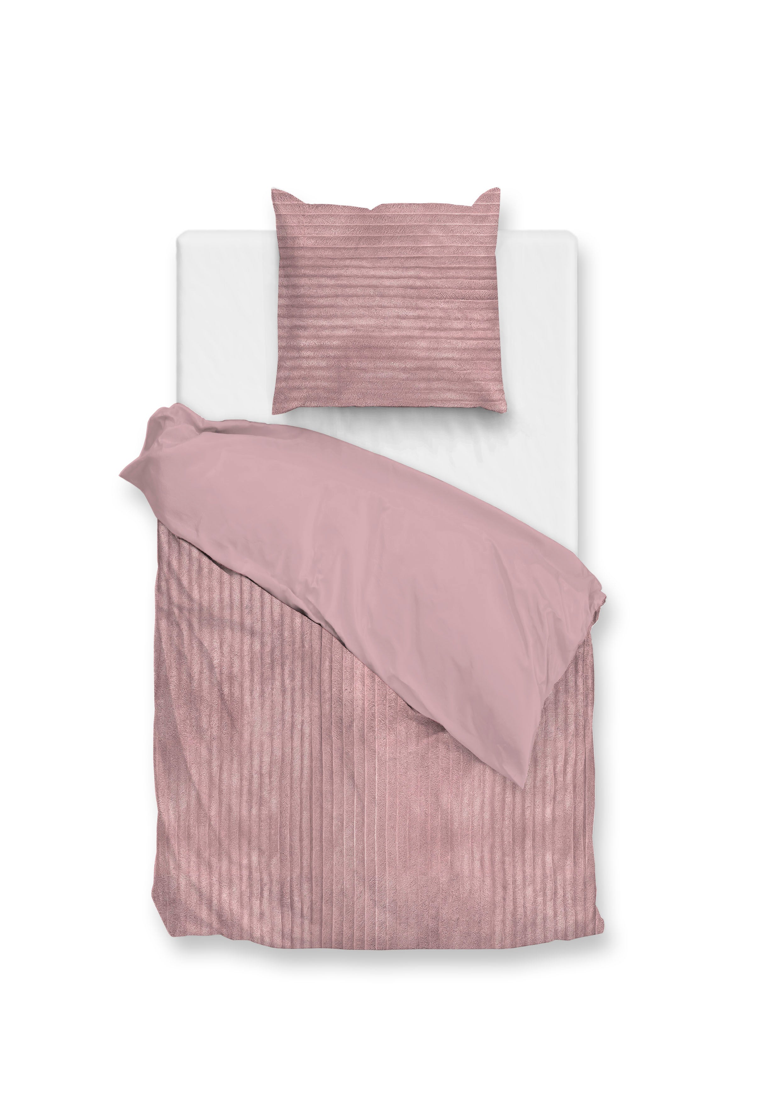 Zohome Dekbedovertrek Pile di Ribcord Shady Pink - 100% Microvezel - 140x200 cm