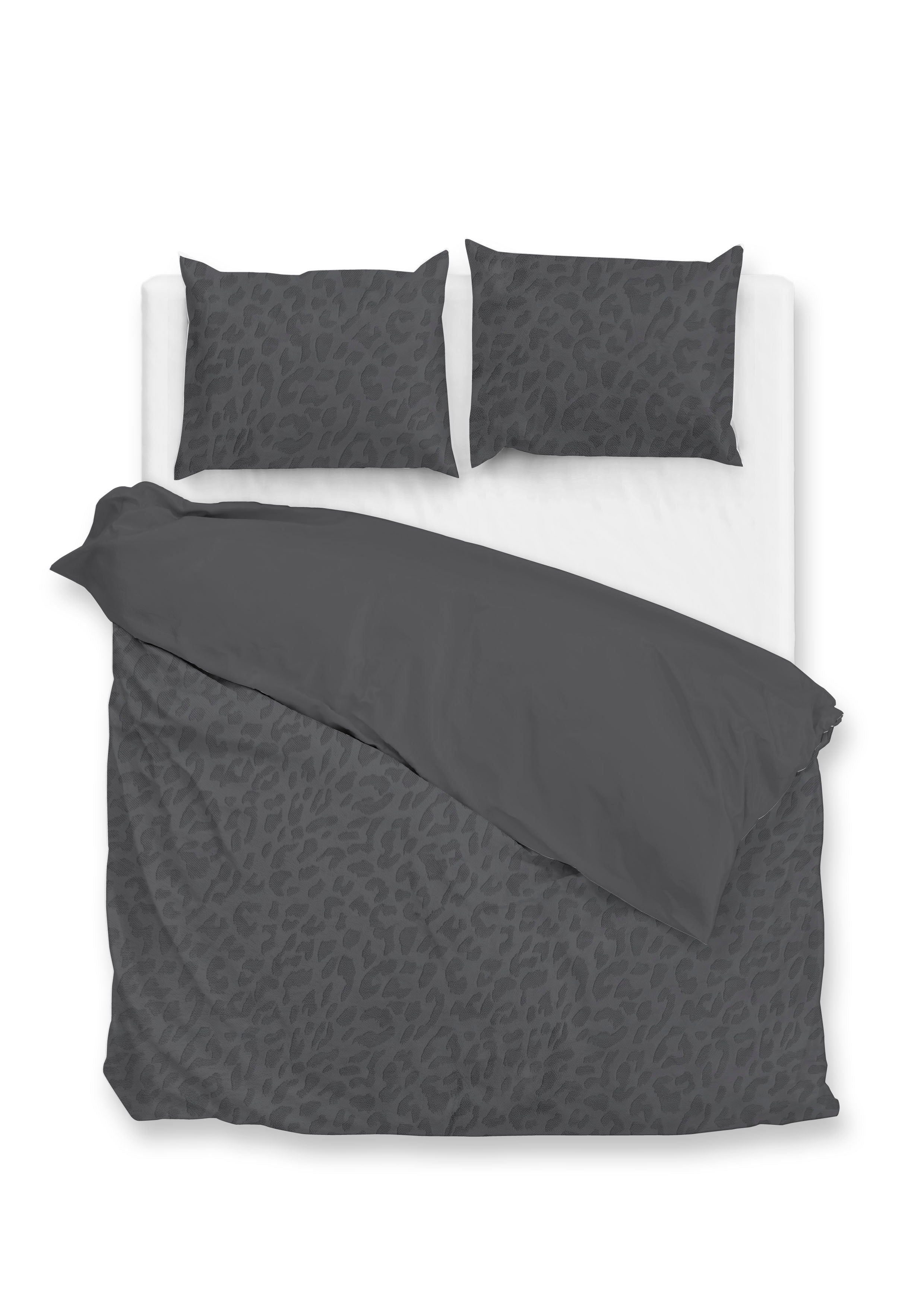 Zohome Dekbedovertrek Leopardo Classic Antracite - 100% Microvezel - 240x200-220 cm