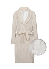 Badjas Paisley di Lino Sandy Beige - 100% Polyester