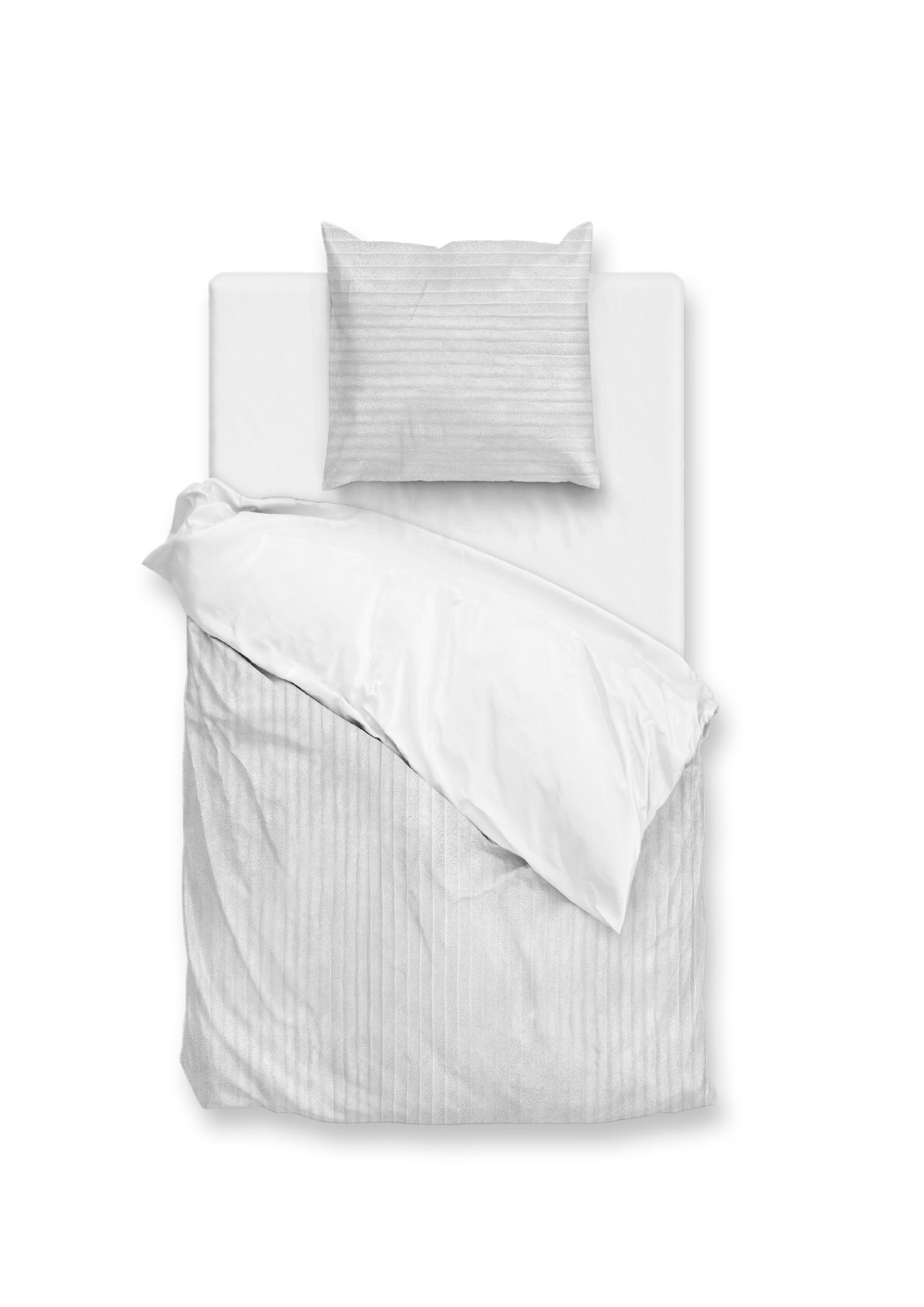 Zohome Dekbedovertrek Pile di Ribcord White - 100% Microvezel - 140x200 cm
