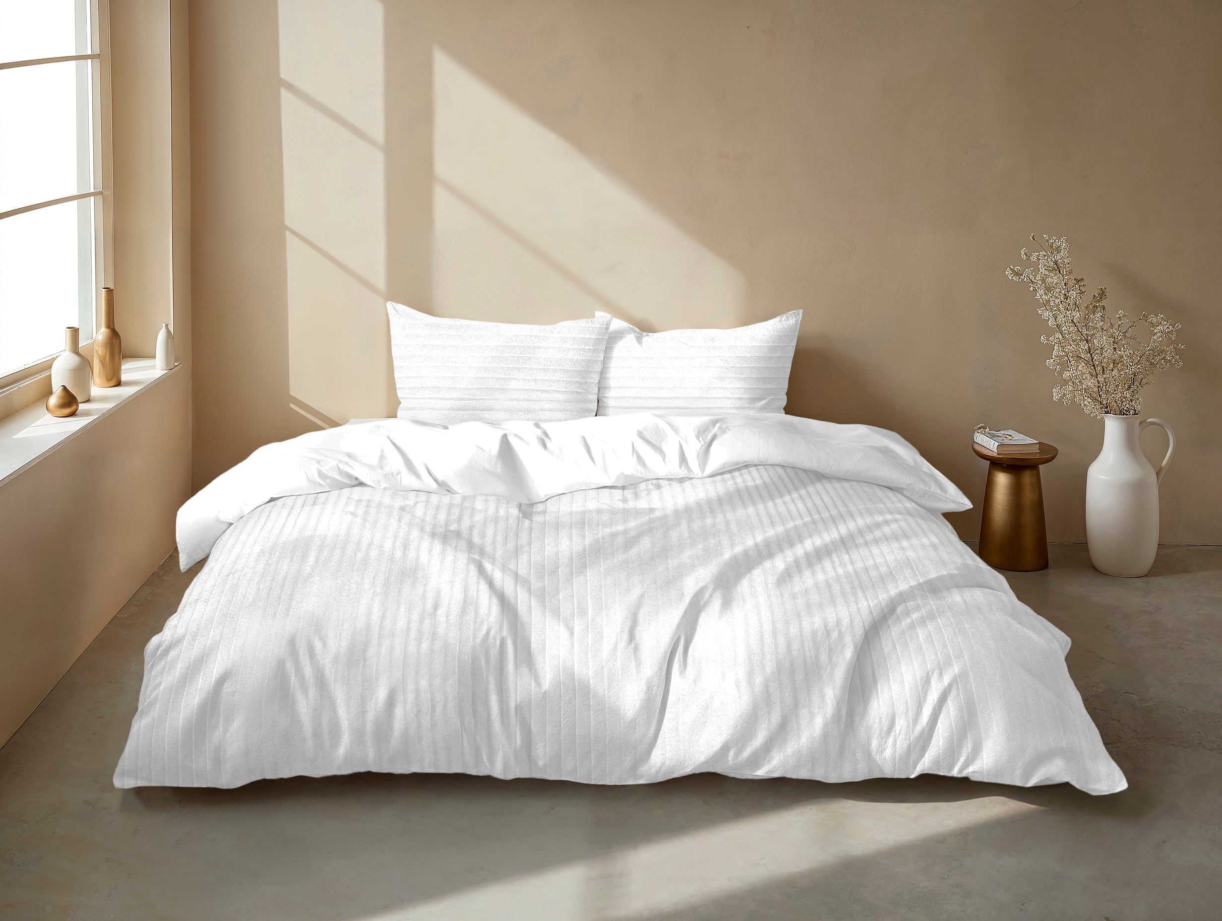 Zohome Dekbedovertrek Pile di Ribcord White - 100% Microvezel - sfeer/detail 1