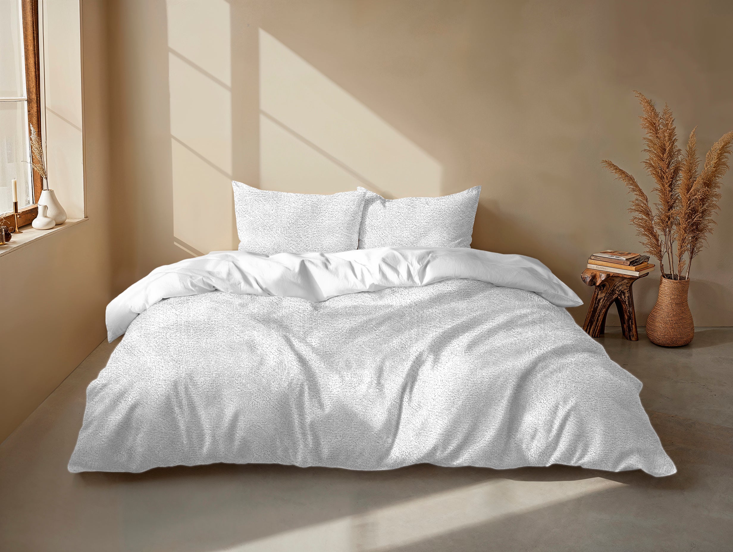 Zohome Dekbedovertrek Pile di Flanella White - 100% Microvezel - 140x200 cm