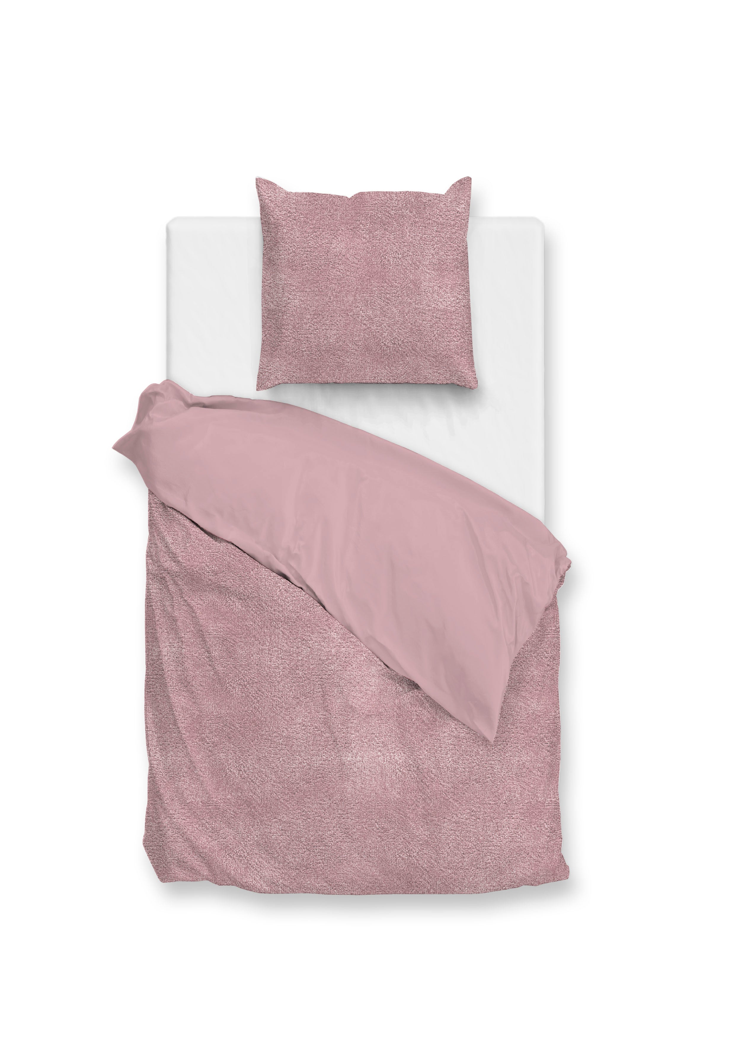 Zohome Dekbedovertrek Pile di Flanella Shady Pink - 100% Microvezel - 140x200 cm