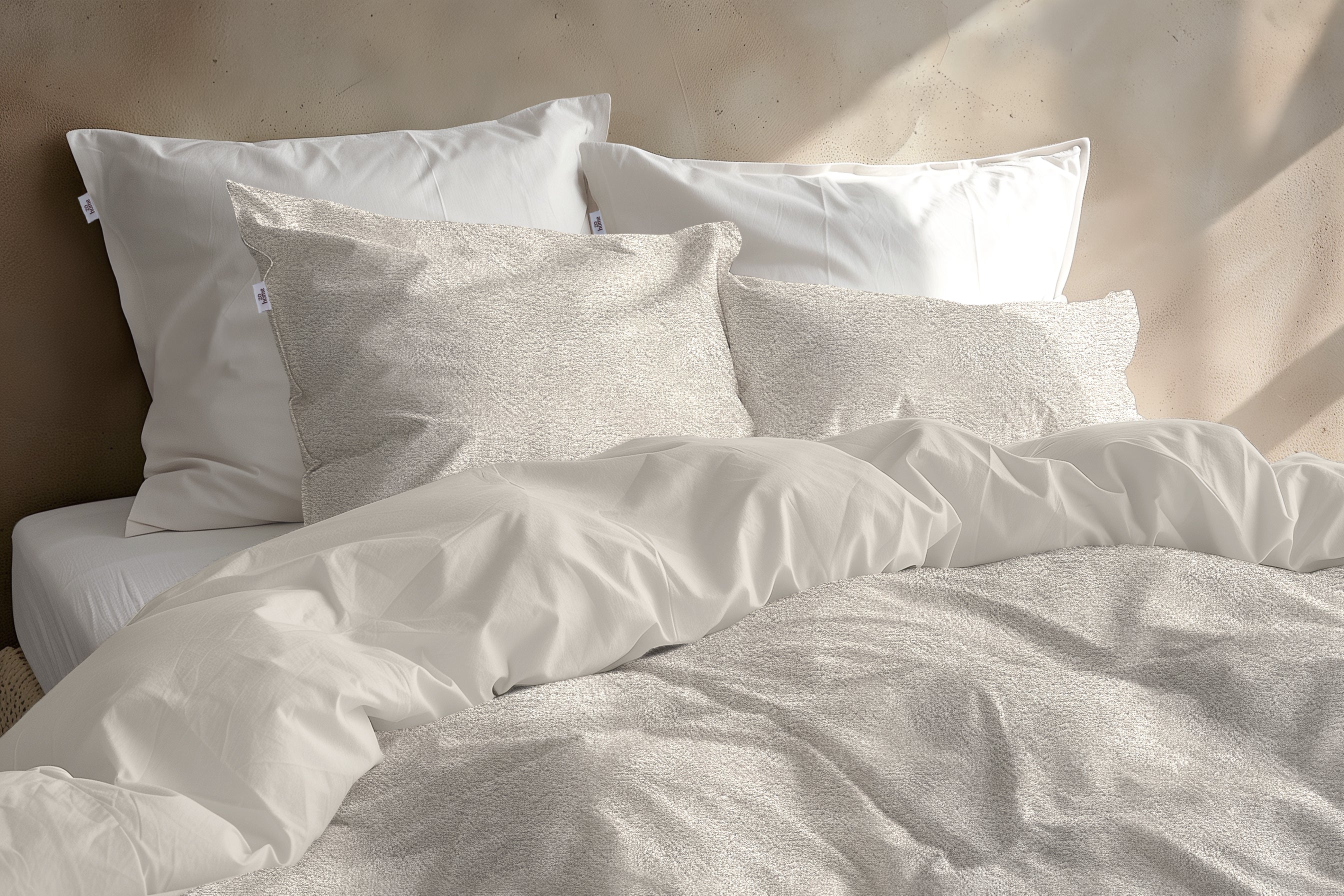 Zohome Dekbedovertrek Pile di Flanella Off-White - 100% Microvezel - 200x200-220 cm