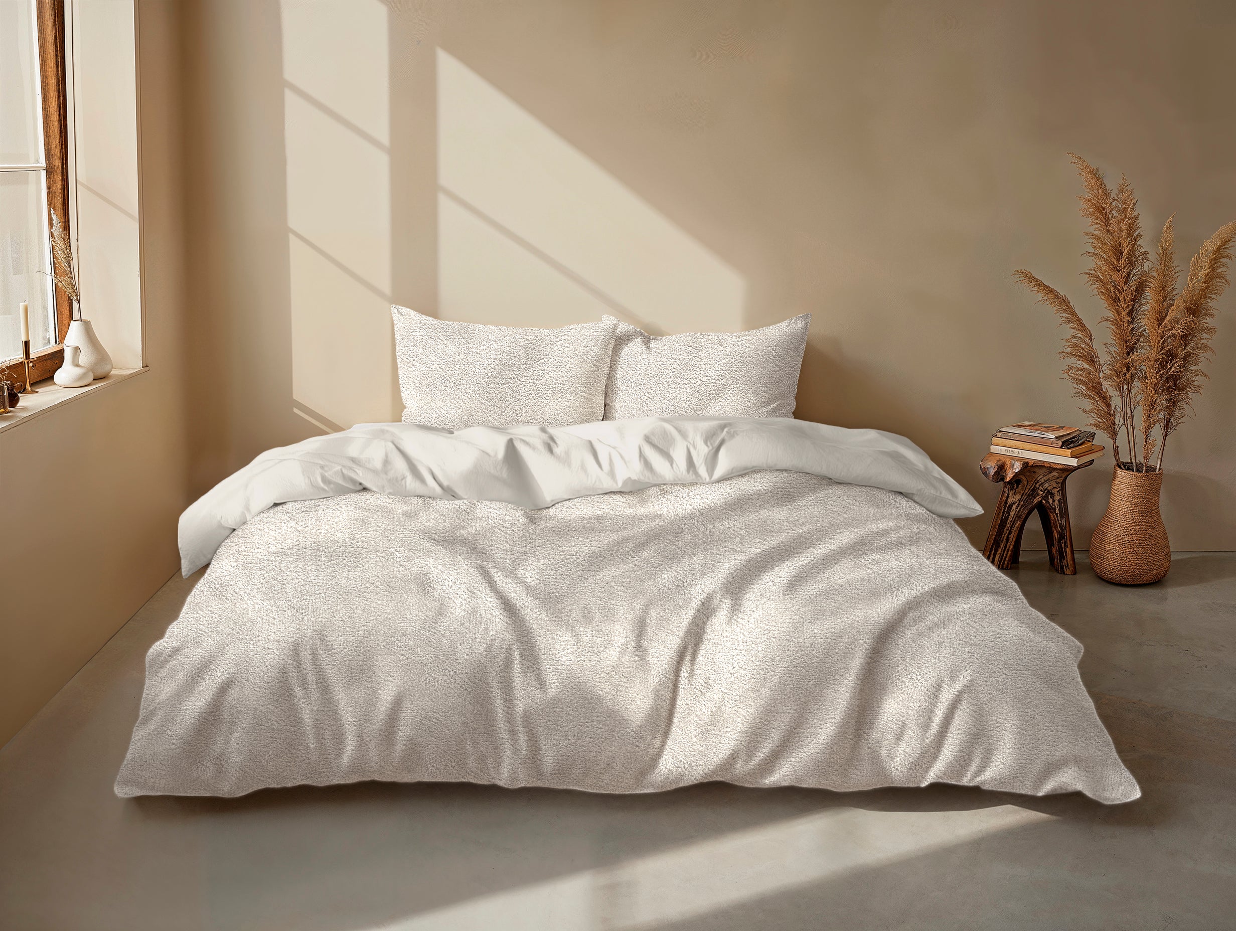 Zohome Dekbedovertrek Pile di Flanella Off-White - 100% Microvezel - 240x200-220 cm