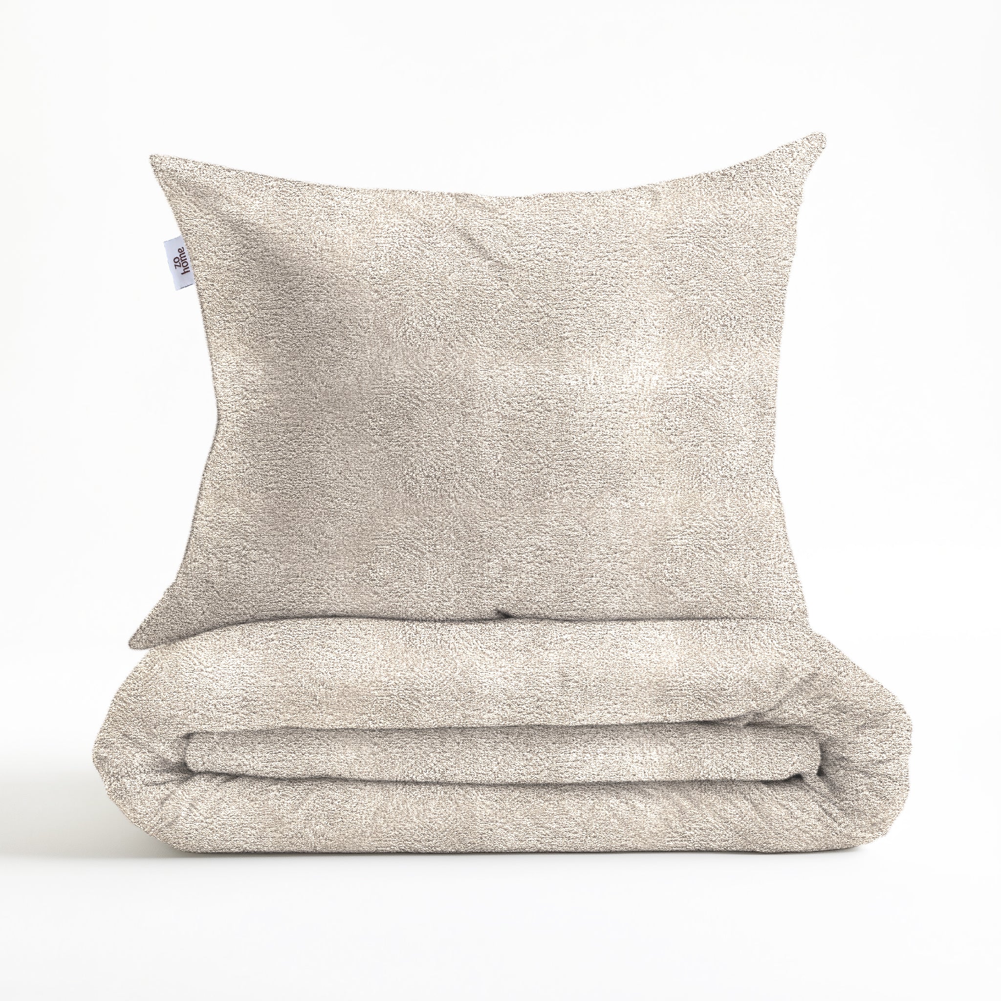 Zohome Dekbedovertrek Pile di Flanella Off-White - 100% Microvezel - 240x200-220 cm