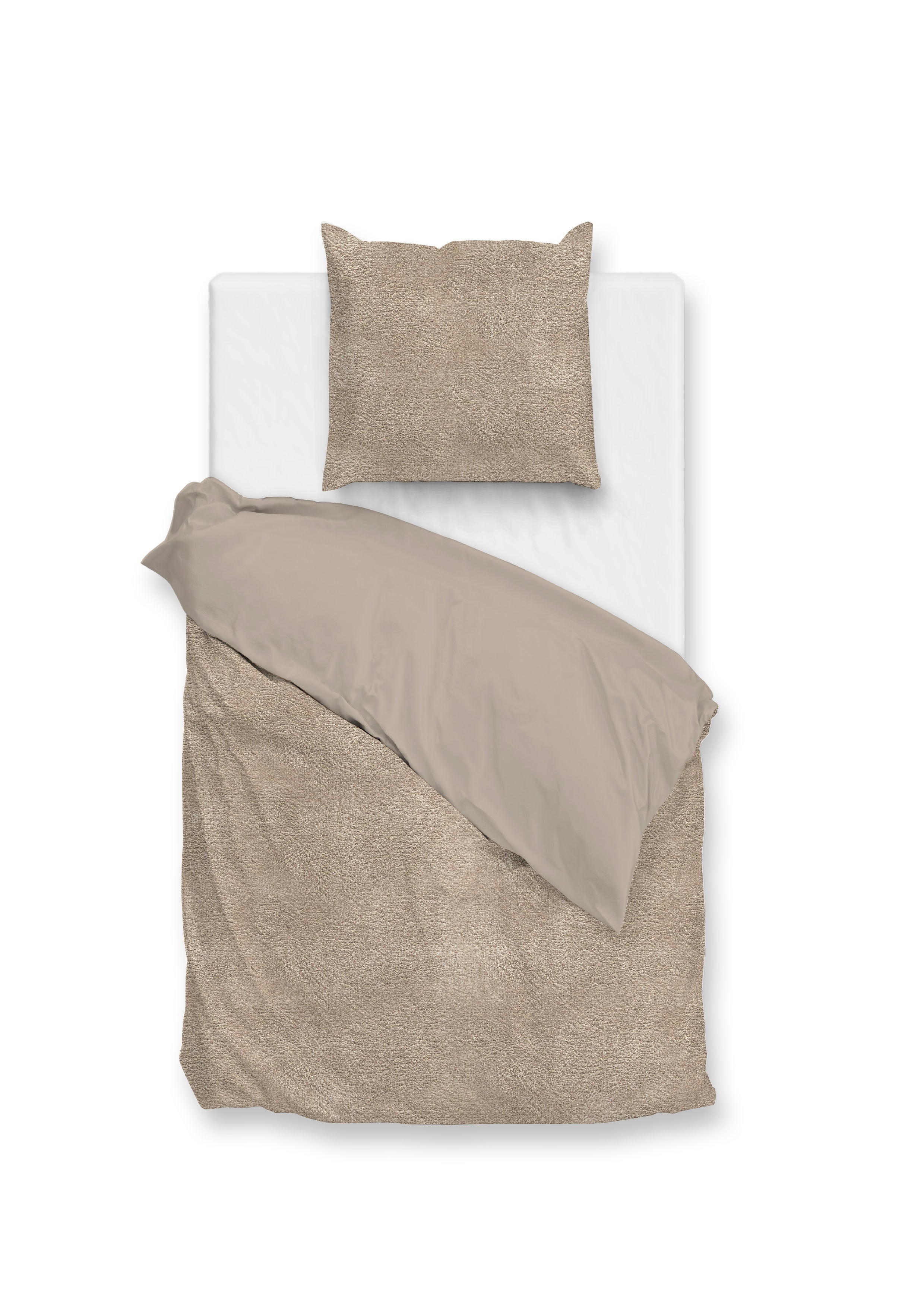 Zohome Dekbedovertrek Pile di Flanella Forest Sand - 100% Microvezel - 140x200 cm