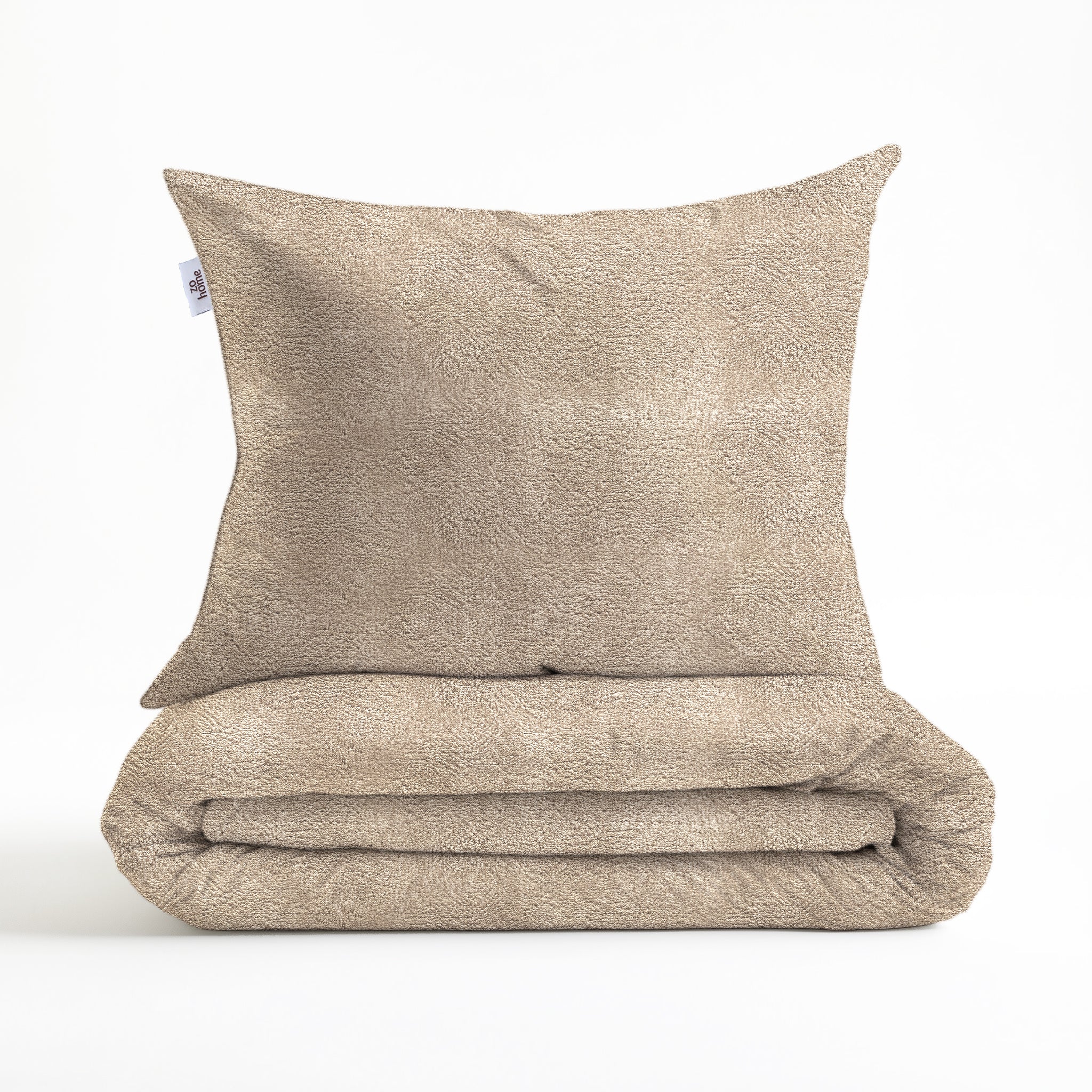 Zohome Dekbedovertrek Pile di Flanella Forest Sand - 100% Microvezel - 200x200-220 cm
