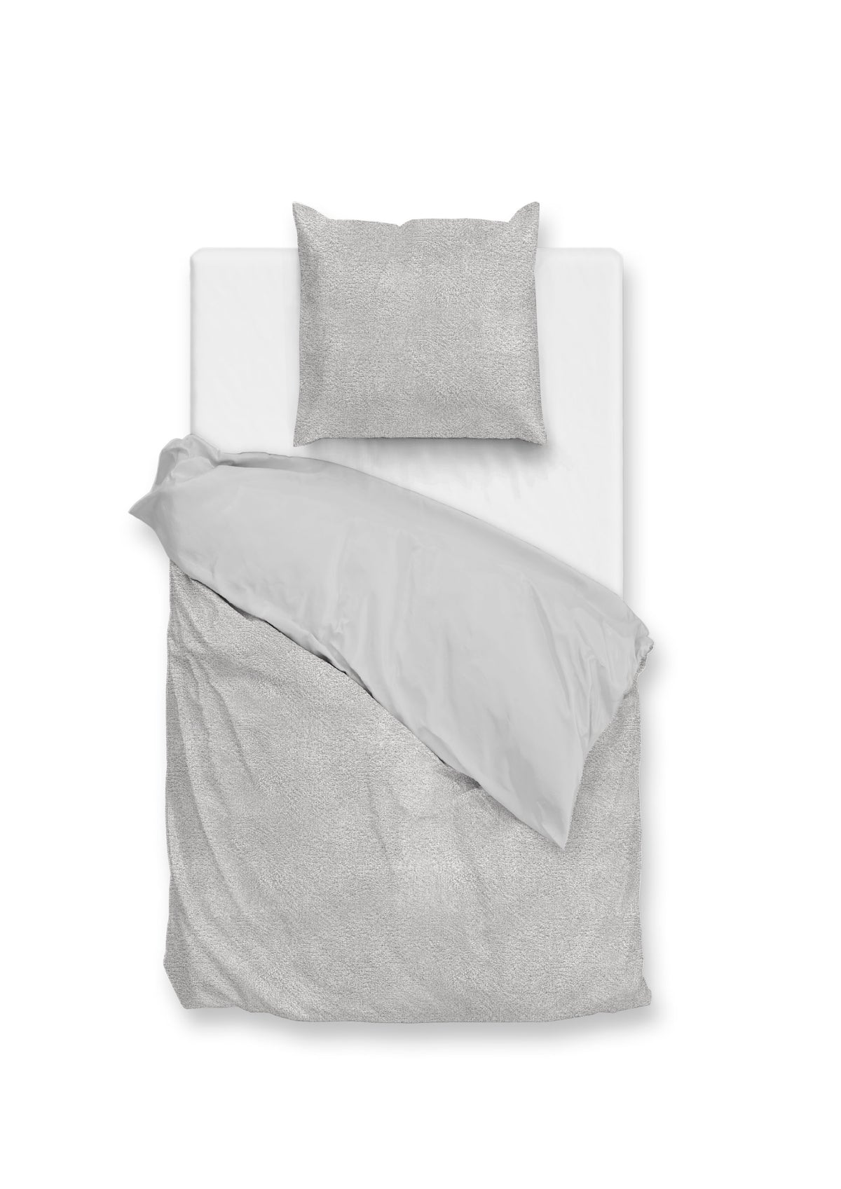 Zohome Dekbedovertrek Pile di Flanella Dove Grey - 100% Microvezel - 140x200 cm