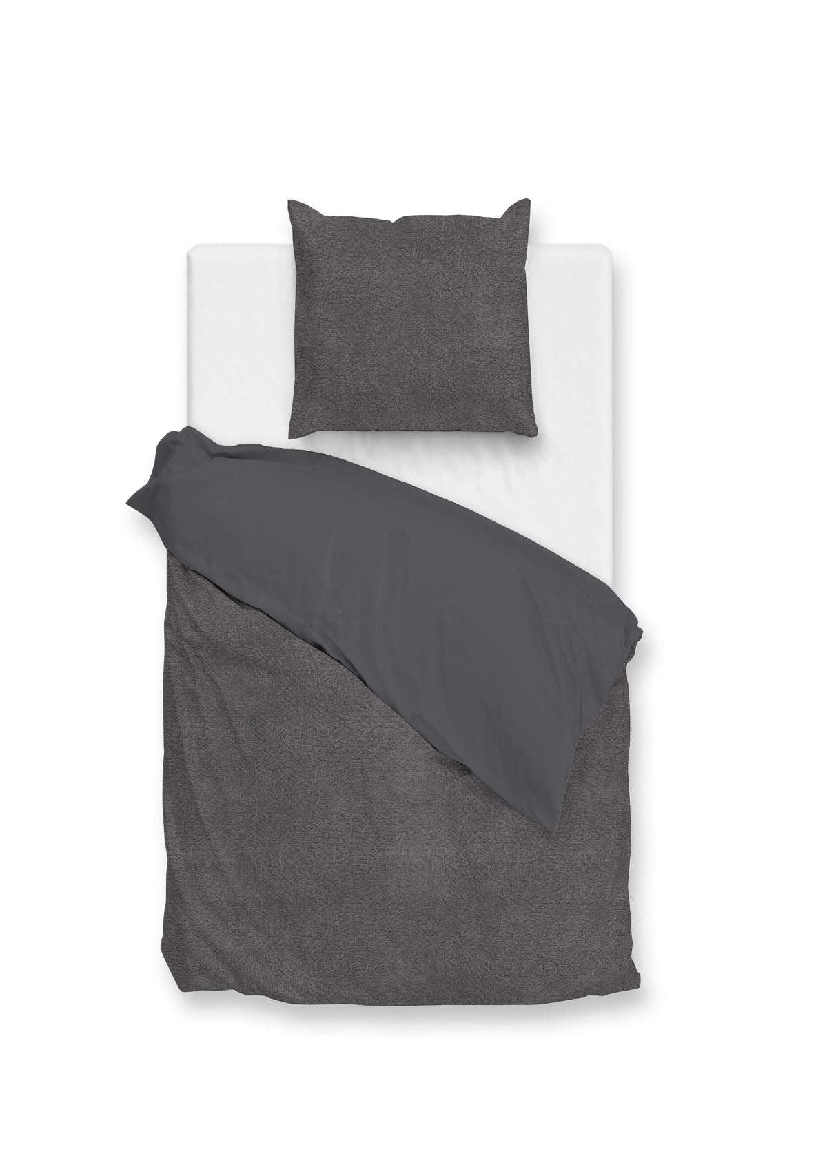 Zohome Dekbedovertrek Pile di Flanella Classic Antracite - 100% Microvezel - 140x200 cm