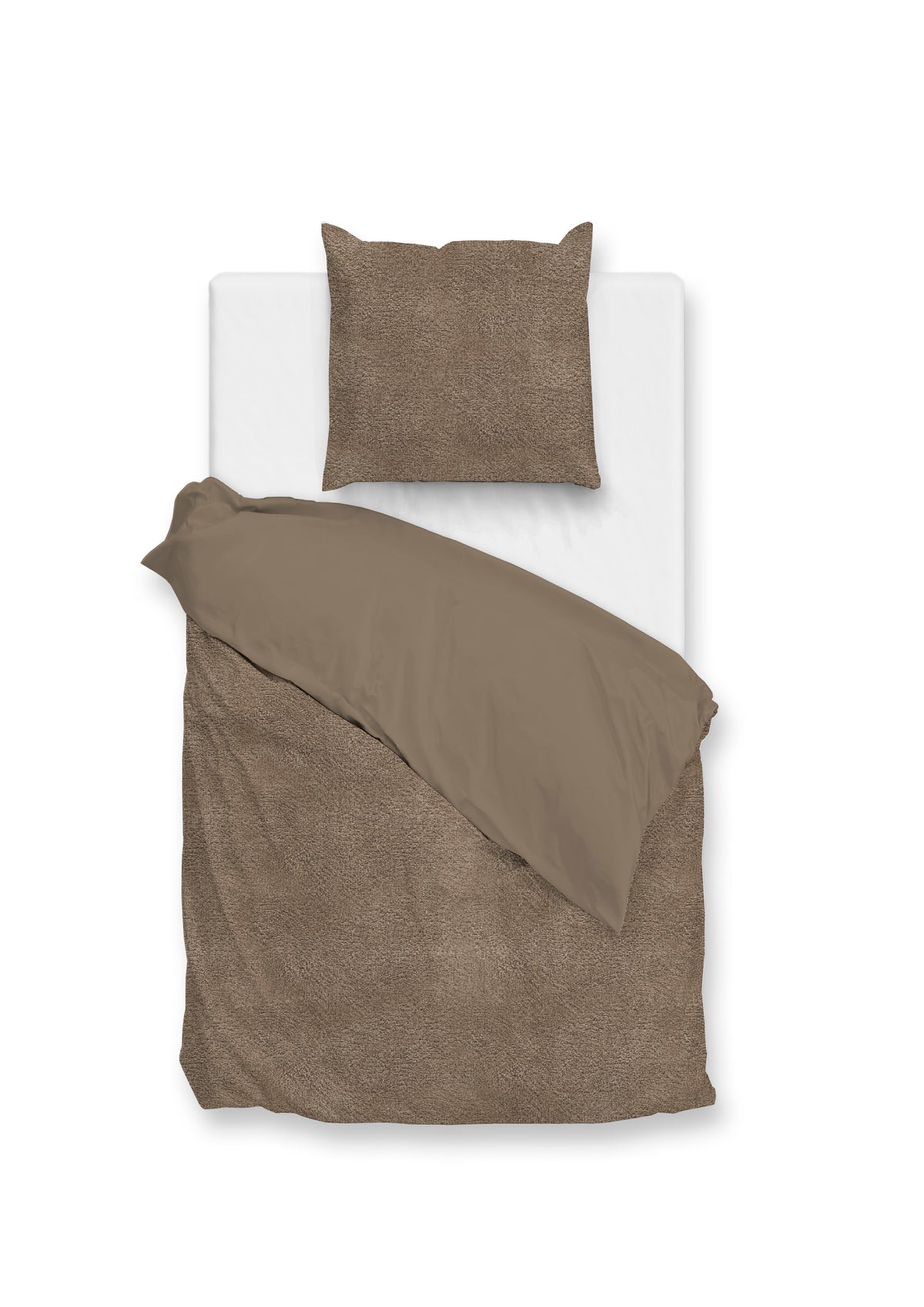 Zohome Dekbedovertrek Pile di Flanella Real Taupe - 100% Microvezel - 140x200 cm