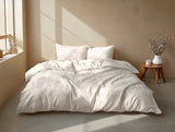 Zohome Dekbedovertrek Pile di Ribcord Off-White - 100% Microvezel - sfeer/detail 1
