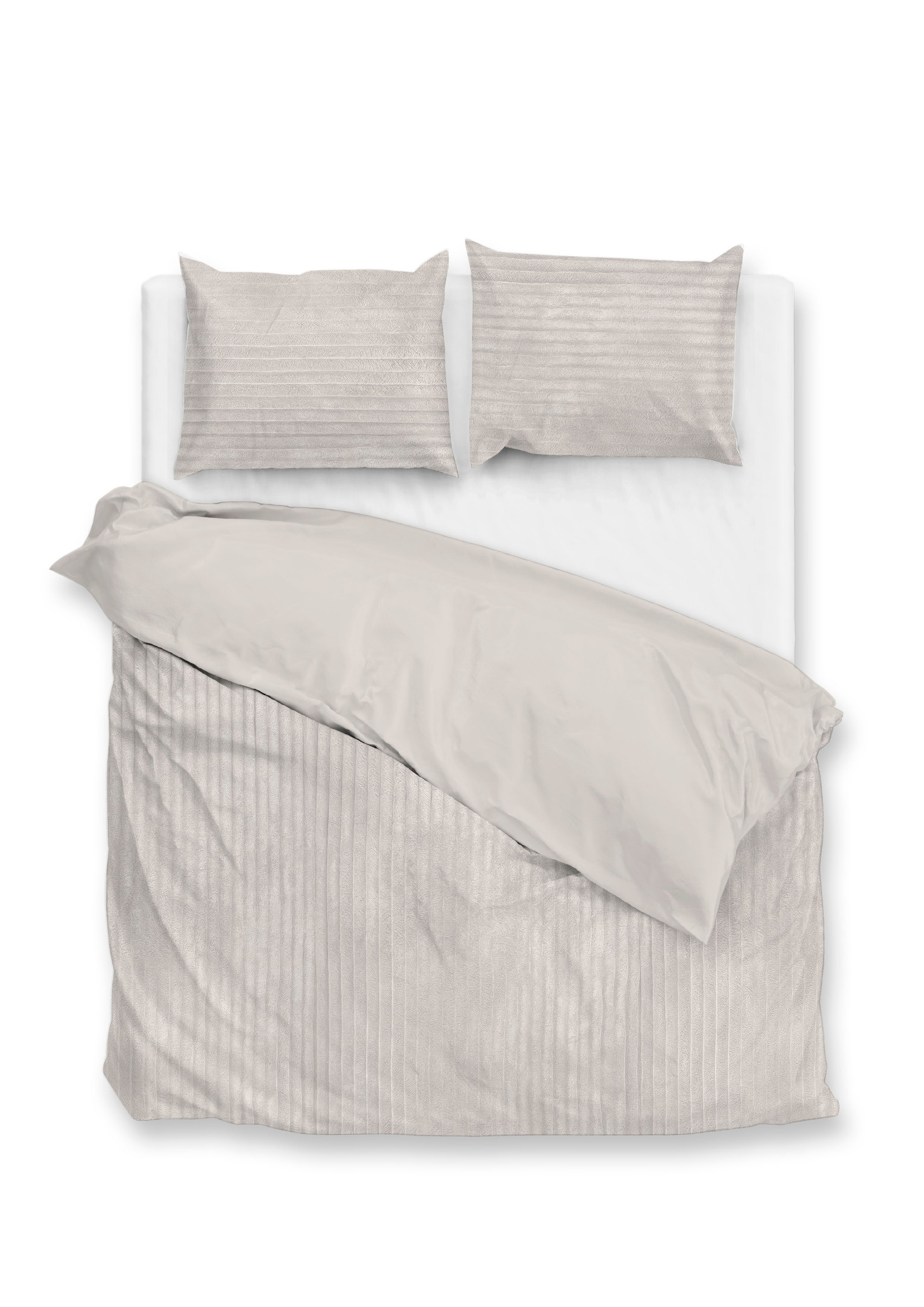 Zohome Dekbedovertrek Pile di Ribcord Off-White - 100% Microvezel - 200x200-220 cm