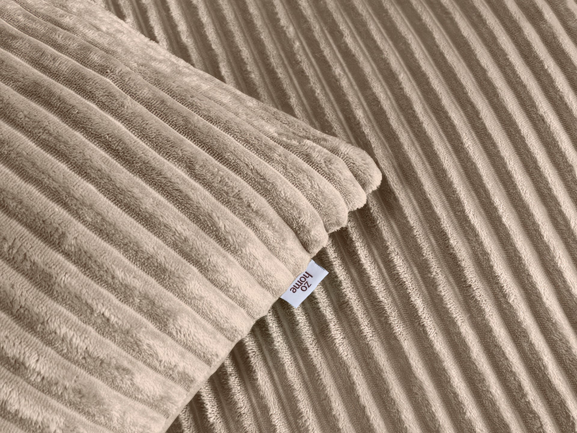 Zohome Dekbedovertrek Pile di Ribcord Forest Sand - 100% Microvezel - sfeer/detail 2