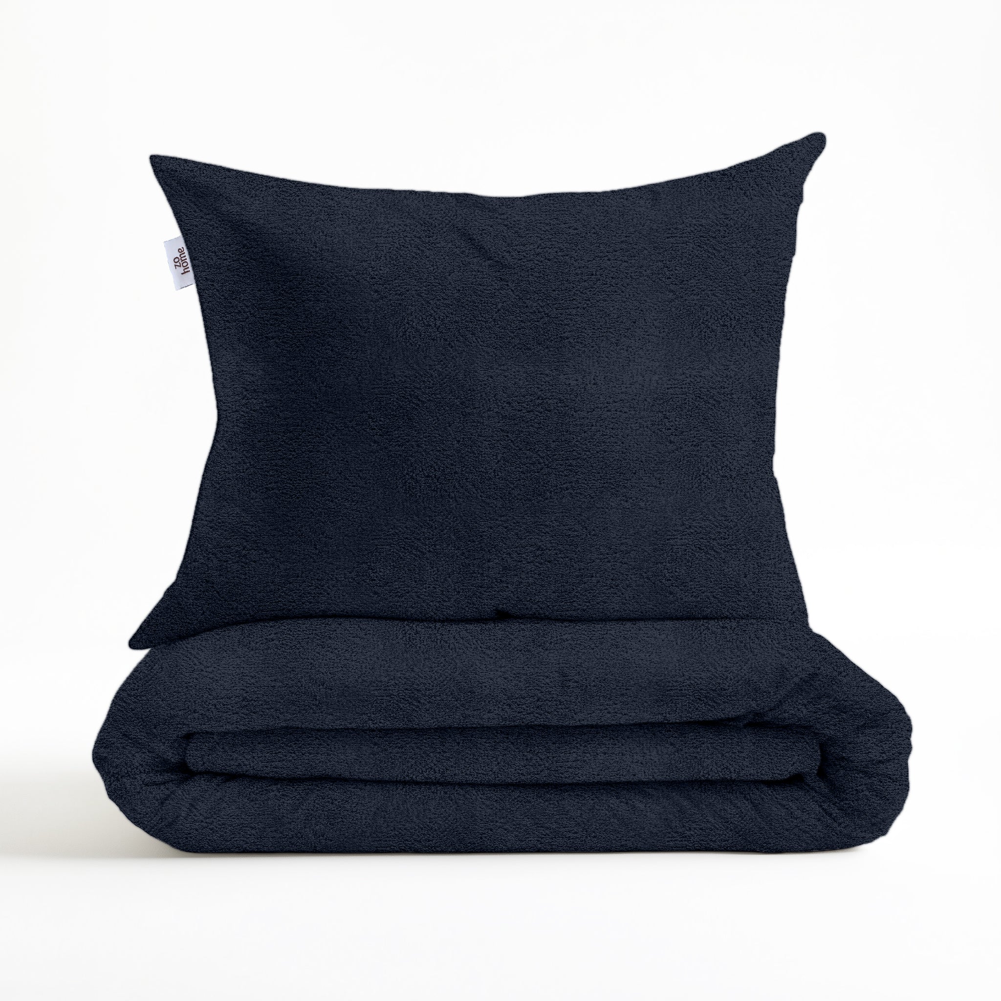 Zohome Dekbedovertrek Pile di Flanella Navy Blue - 100% Microvezel - 200x200-220 cm