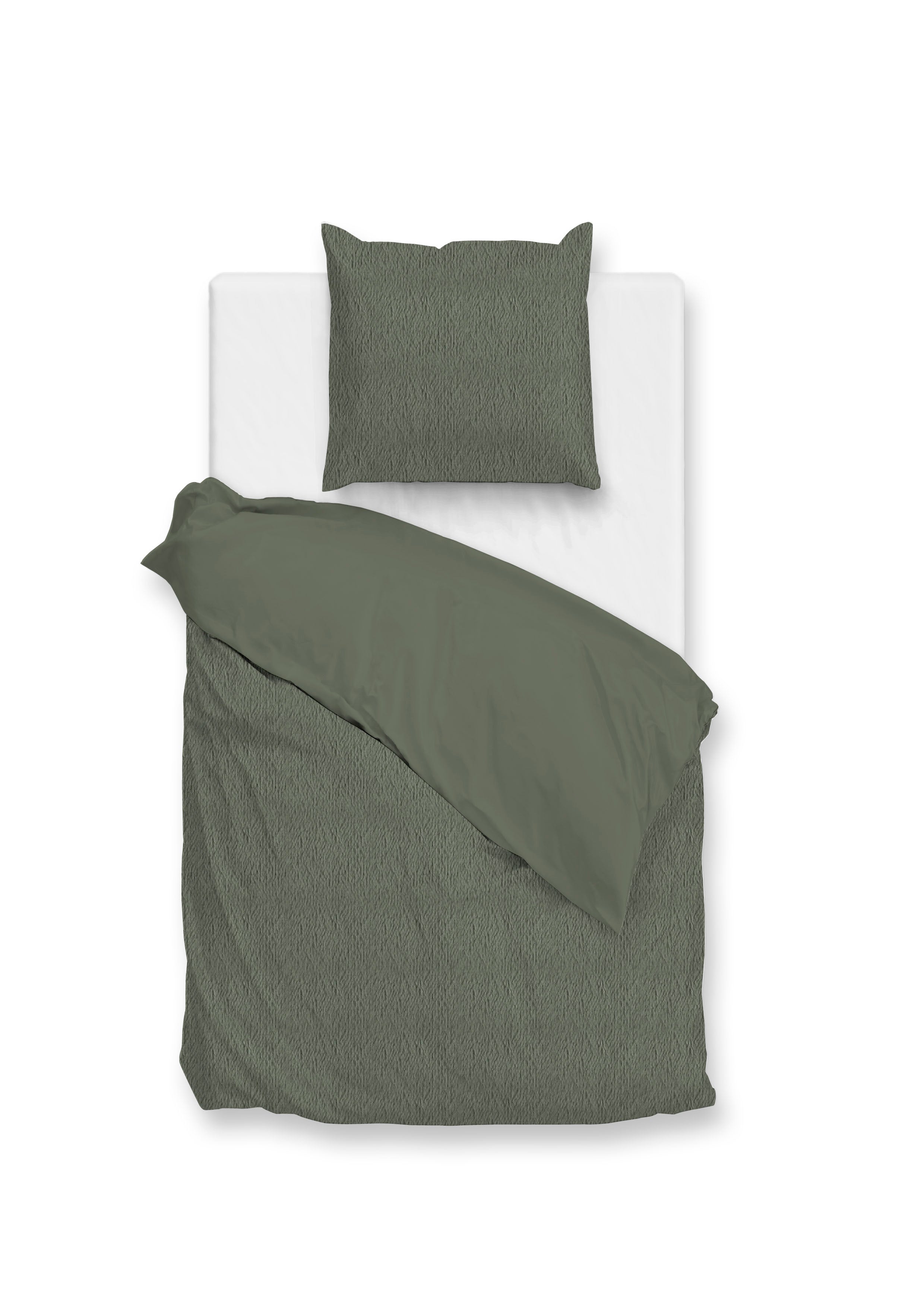 Zohome Dekbedovertrek Pile di Sherpa Army Green - 100% Microvezel - 140x200 cm