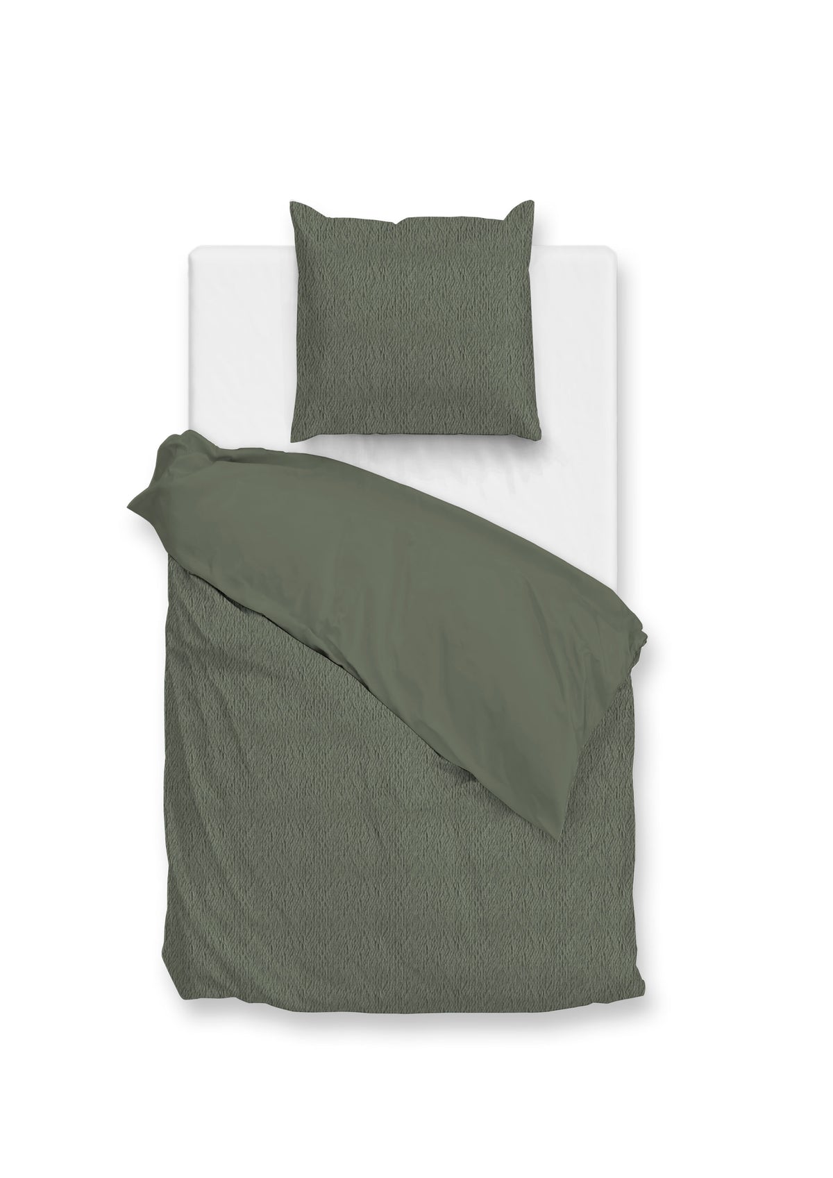 Zohome Dekbedovertrek Pile di Sherpa Army Green - 100% Microvezel - 140x200 cm