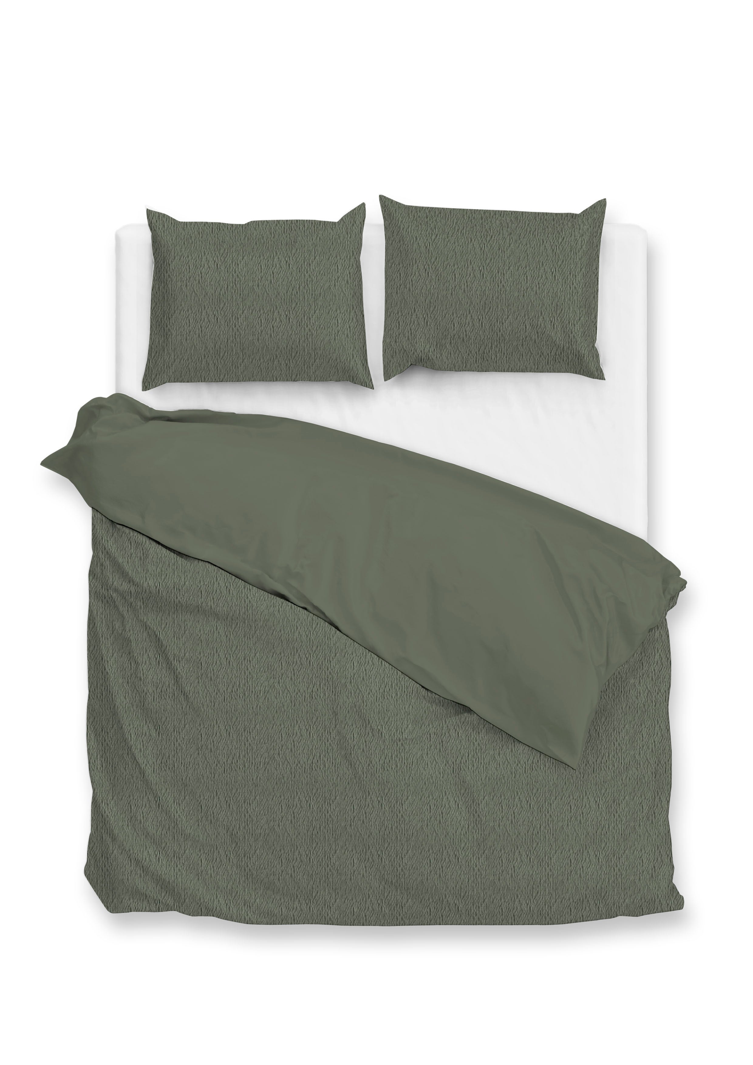 Zohome Dekbedovertrek Pile di Sherpa Army Green - 100% Microvezel - 200x200-220 cm