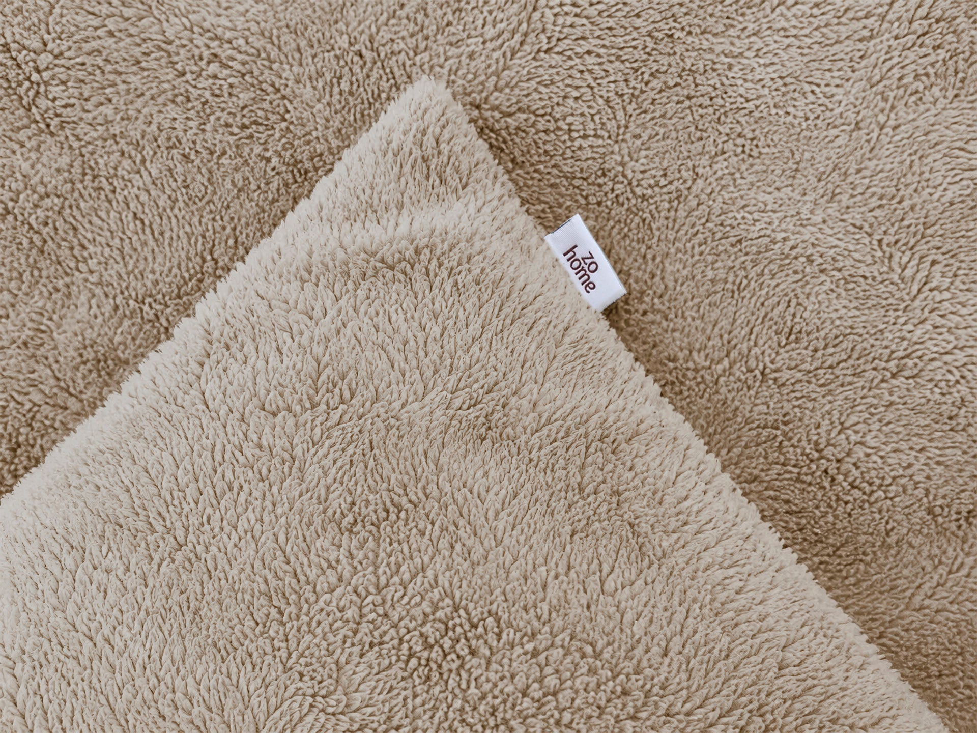 Zohome Dekbedovertrek Pile di Sherpa Forest Sand - 100% Microvezel - sfeer/detail 3