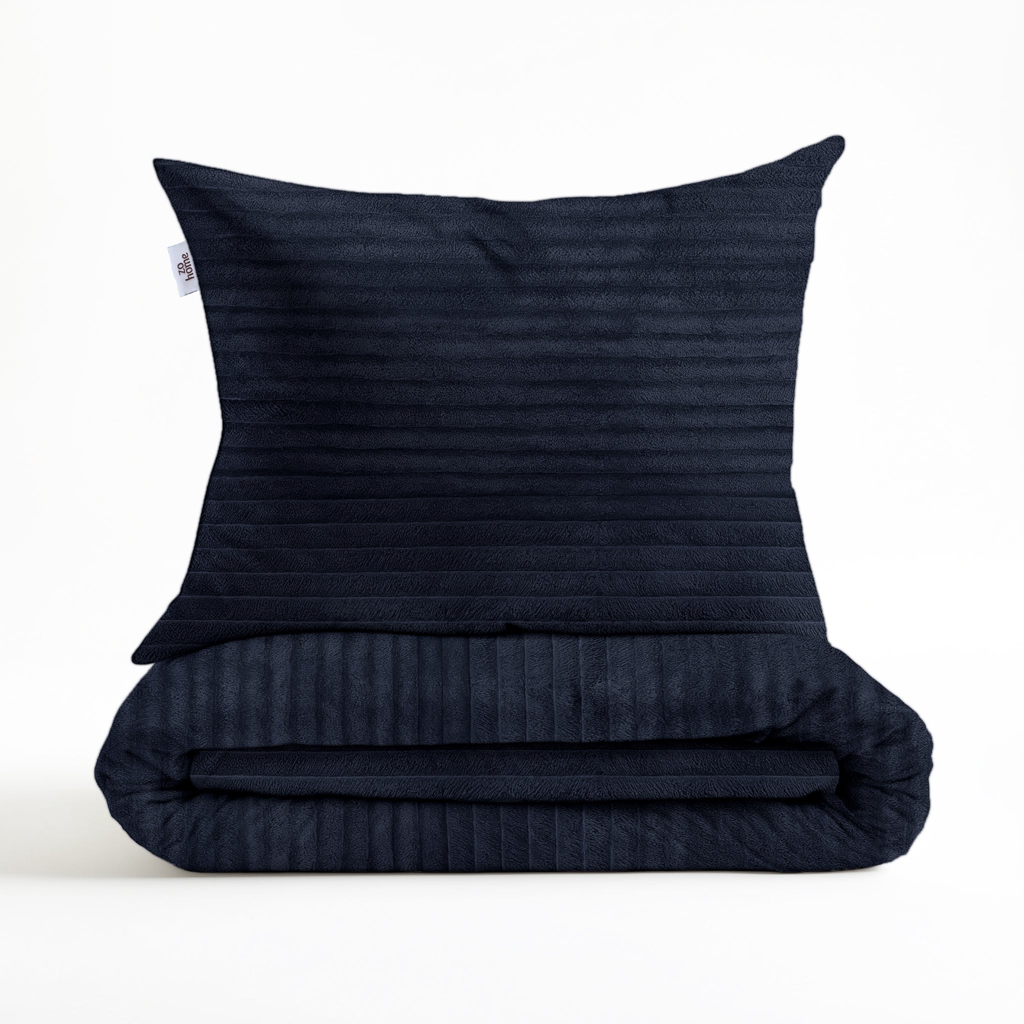 Zohome Dekbedovertrek Pile di Ribcord Navy Blue - 100% Microvezel - sfeer/detail 3