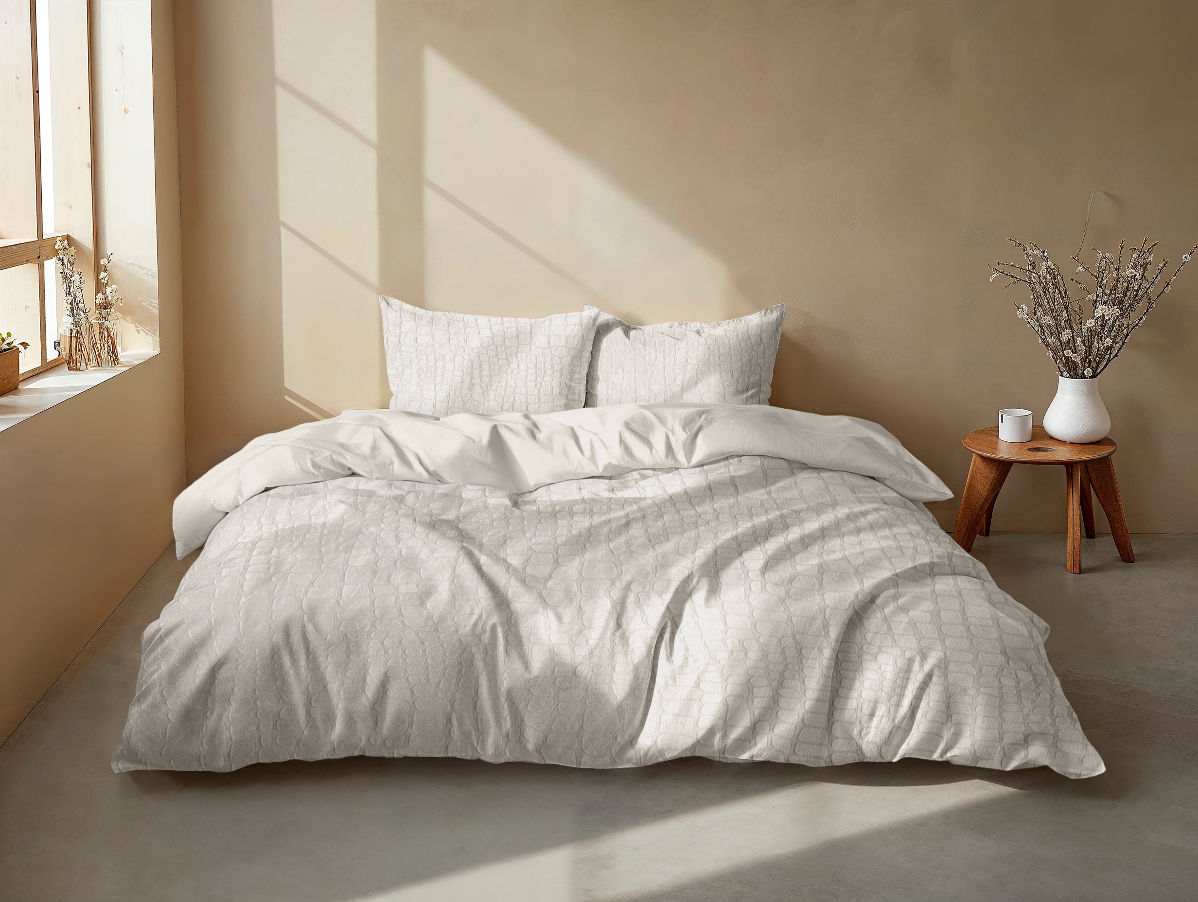 Zohome Dekbedovertrek Coccodrillo Off-White - 100% Microvezel - 240x200-220 cm