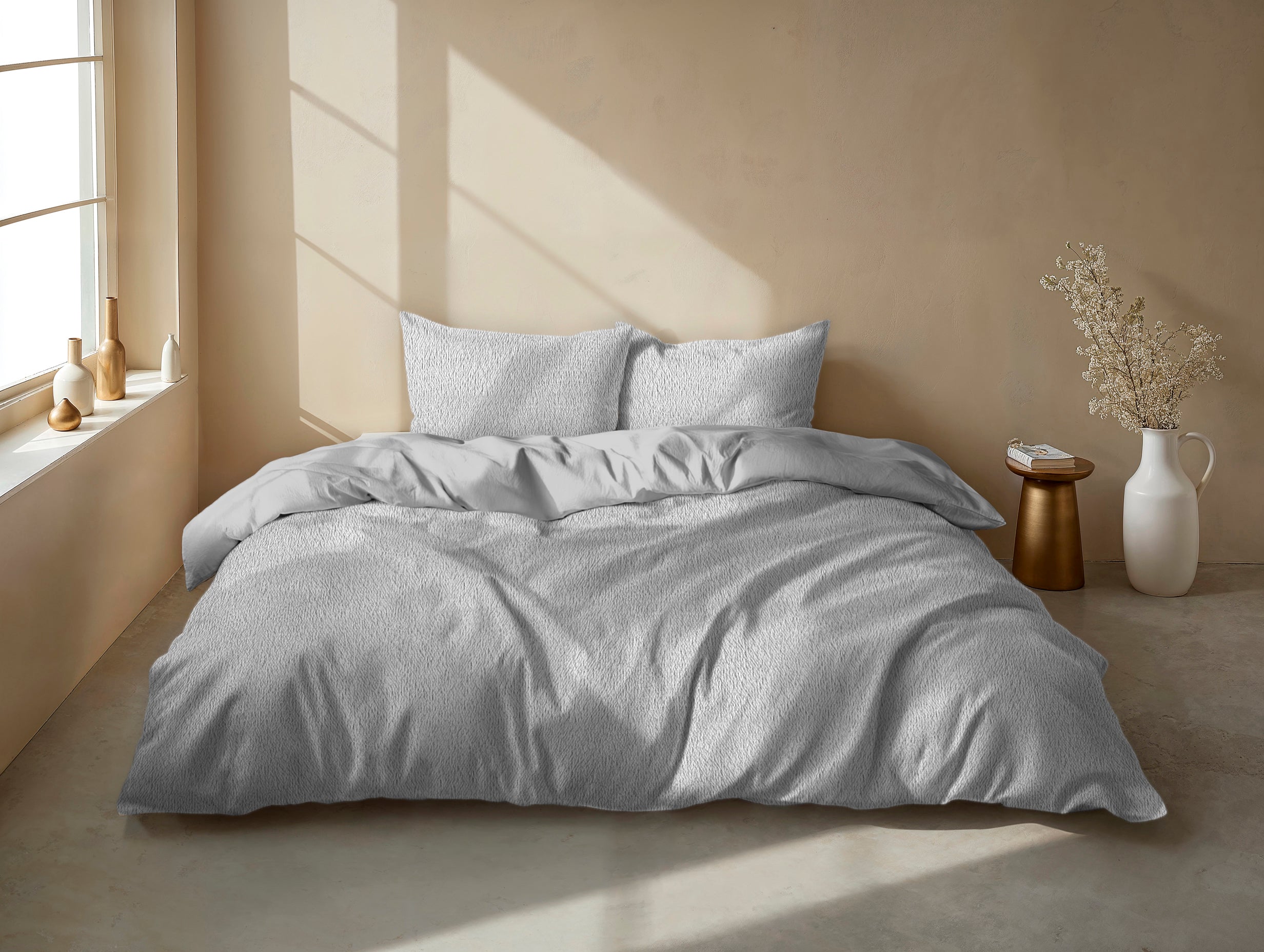 Zohome Dekbedovertrek Pile di Sherpa Dove Grey - 100% Microvezel - sfeer/detail 1