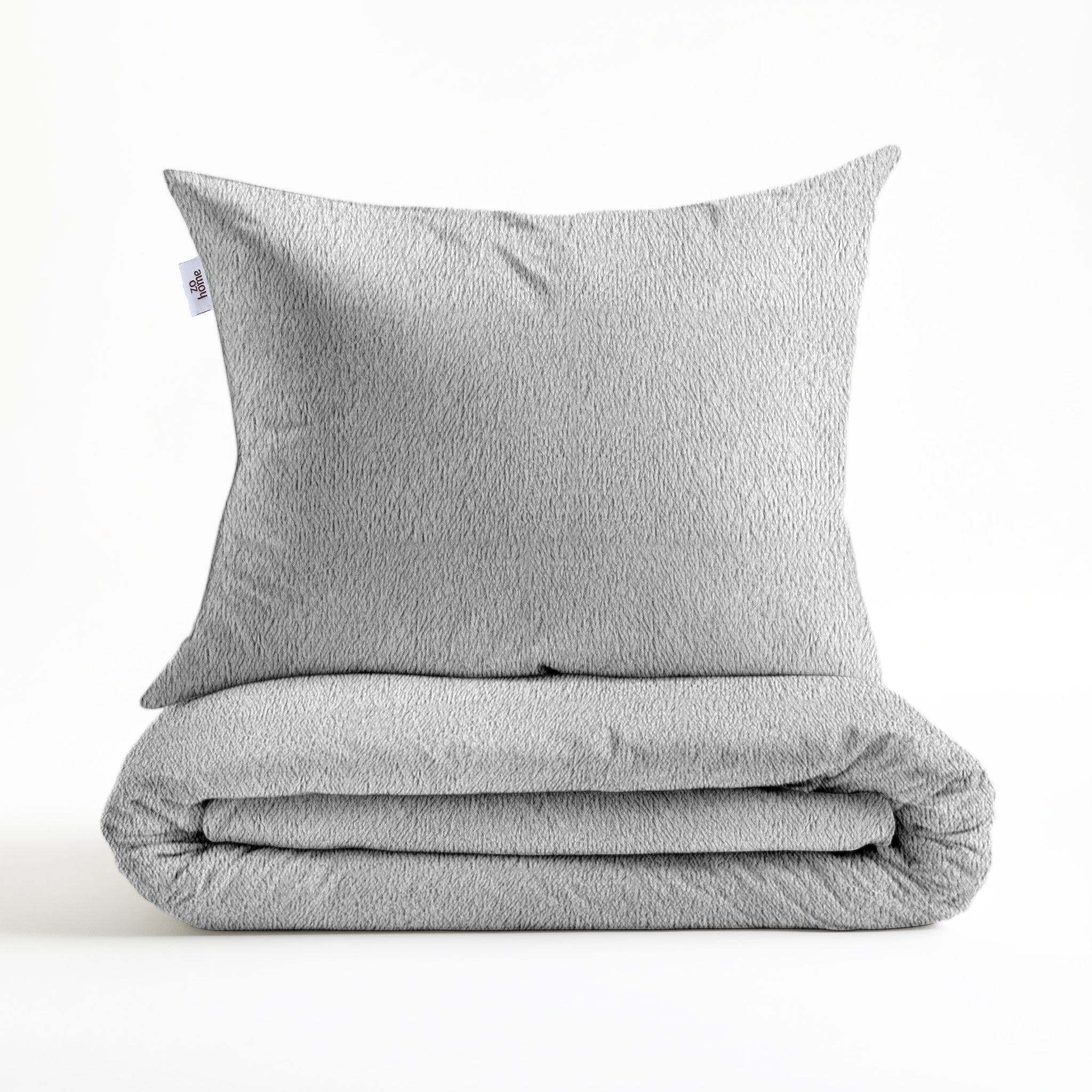 Zohome Dekbedovertrek Pile di Sherpa Dove Grey - 100% Microvezel - sfeer/detail 4