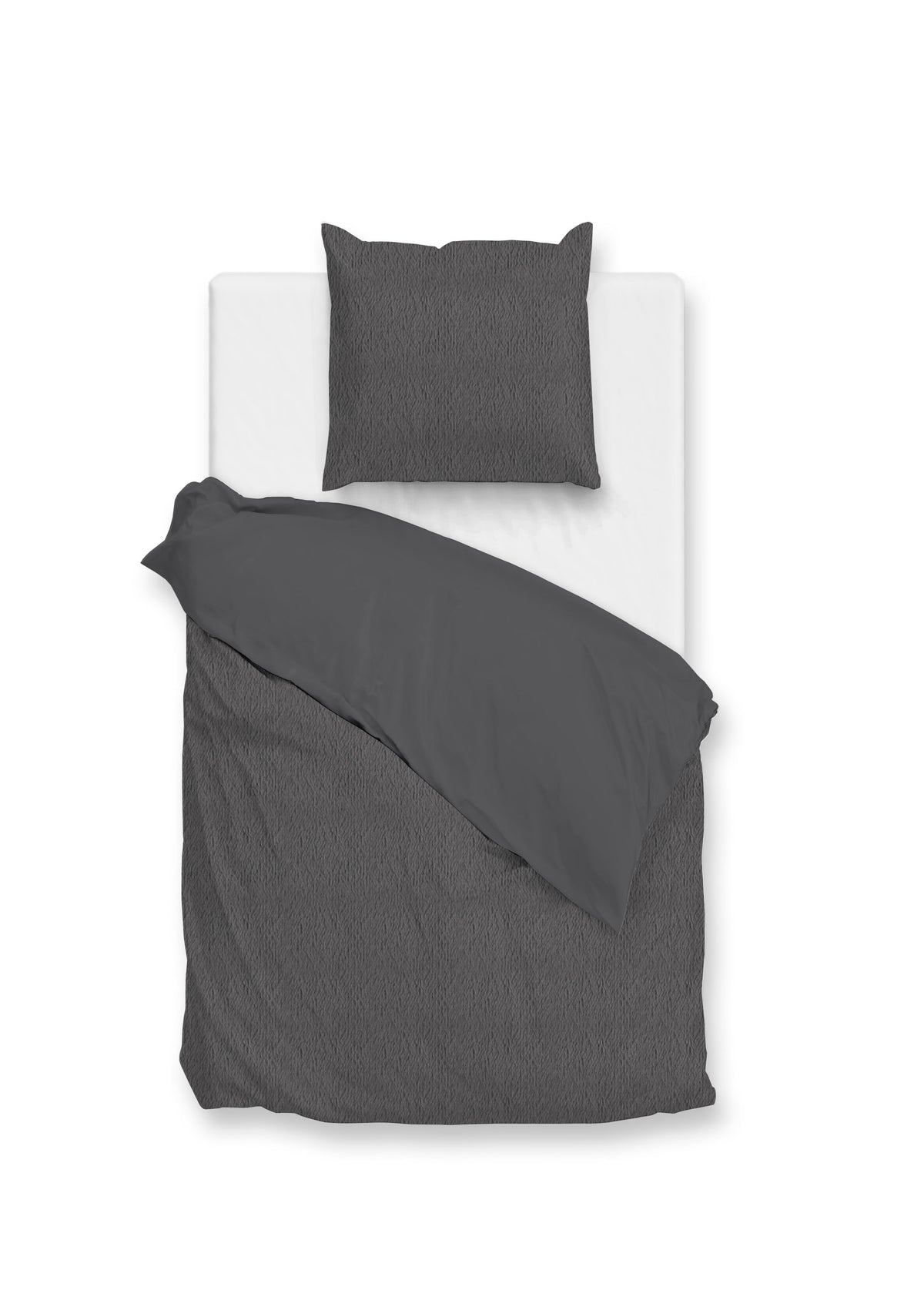 Zohome Dekbedovertrek Pile di Sherpa Classic Antracite - 100% Microvezel - 140x200 cm