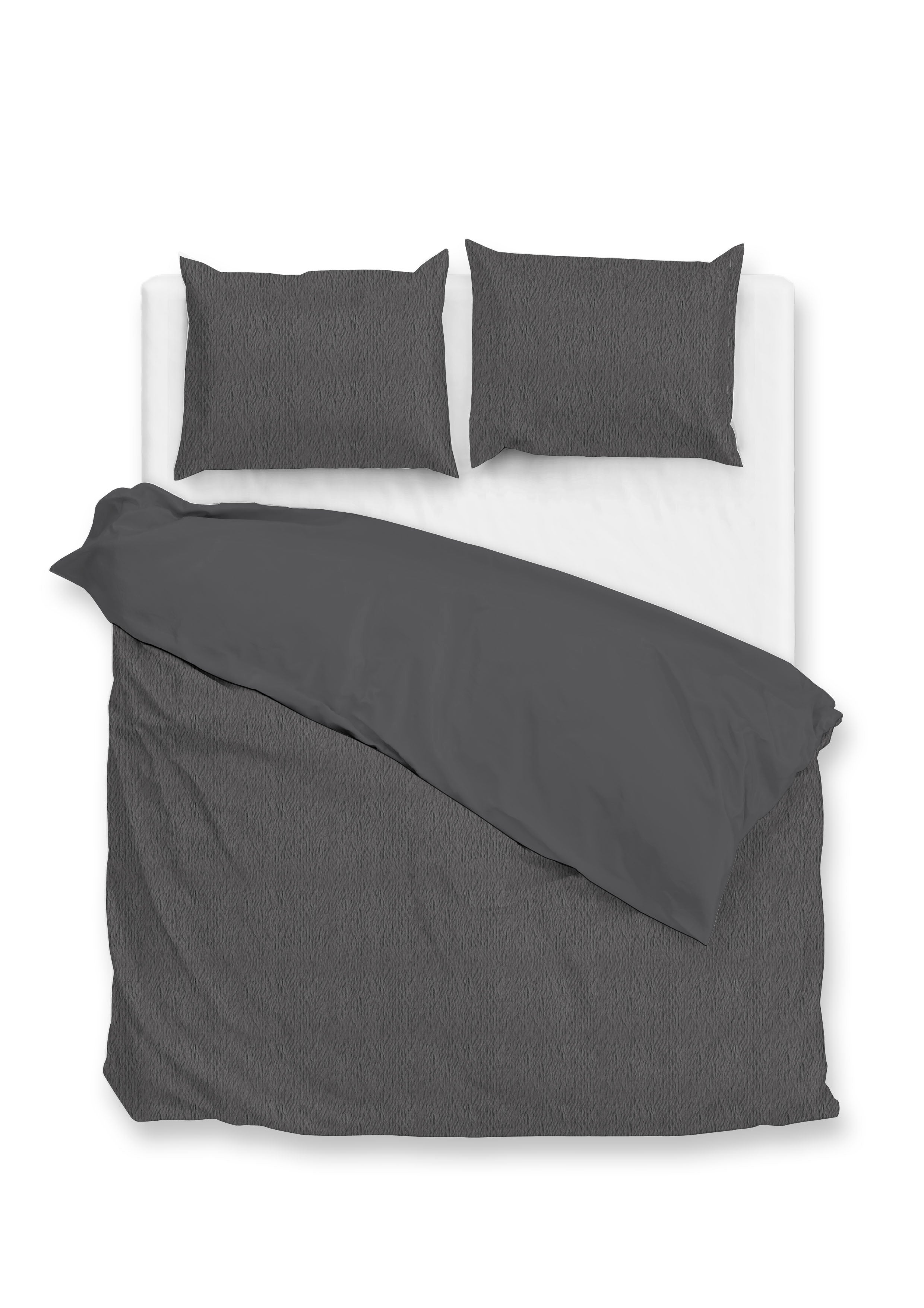 Zohome Dekbedovertrek Pile di Sherpa Classic Antracite - 100% Microvezel - 200x200-220 cm