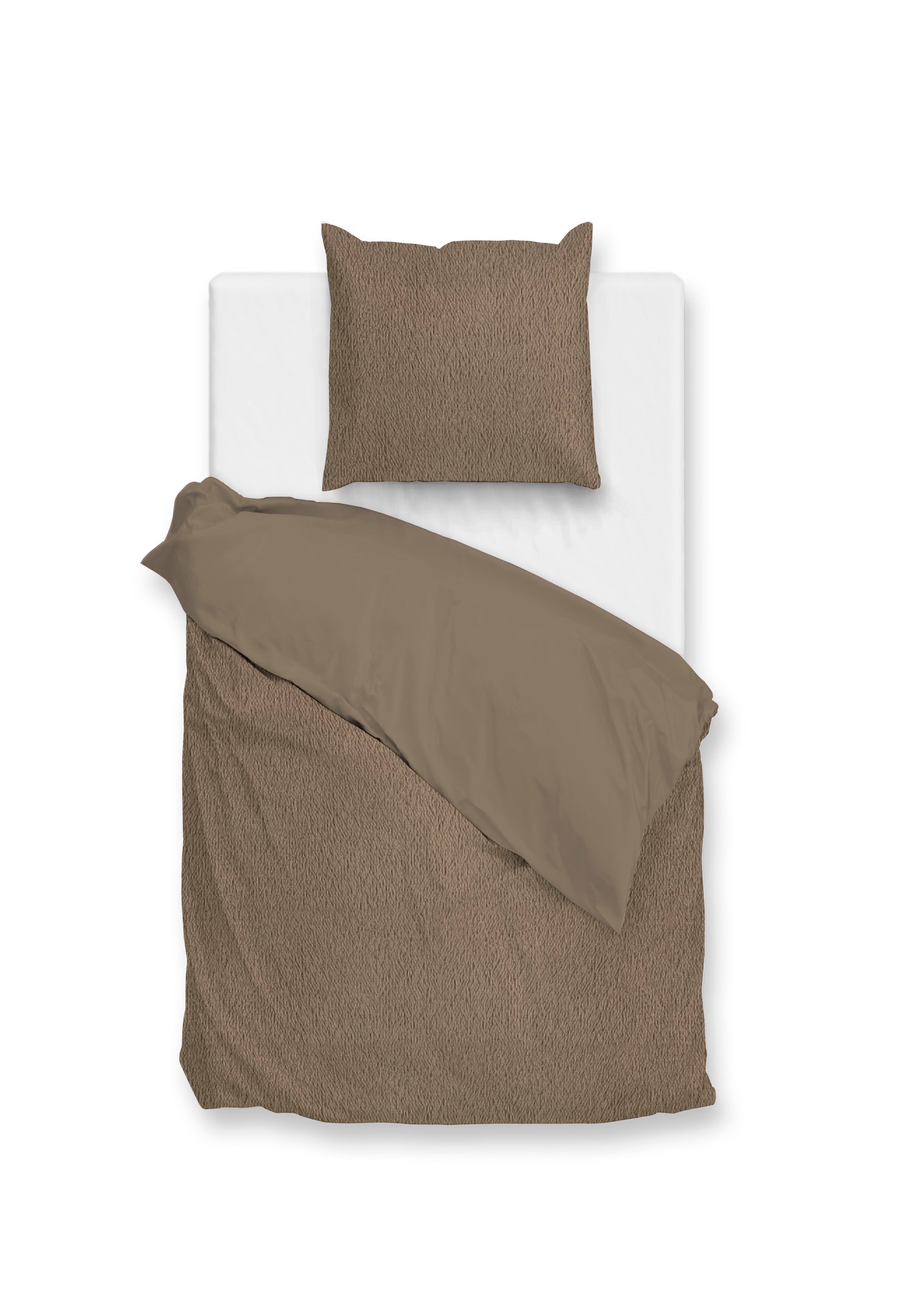 Zohome Dekbedovertrek Pile di Sherpa Real Taupe - 100% Microvezel - 140x200 cm