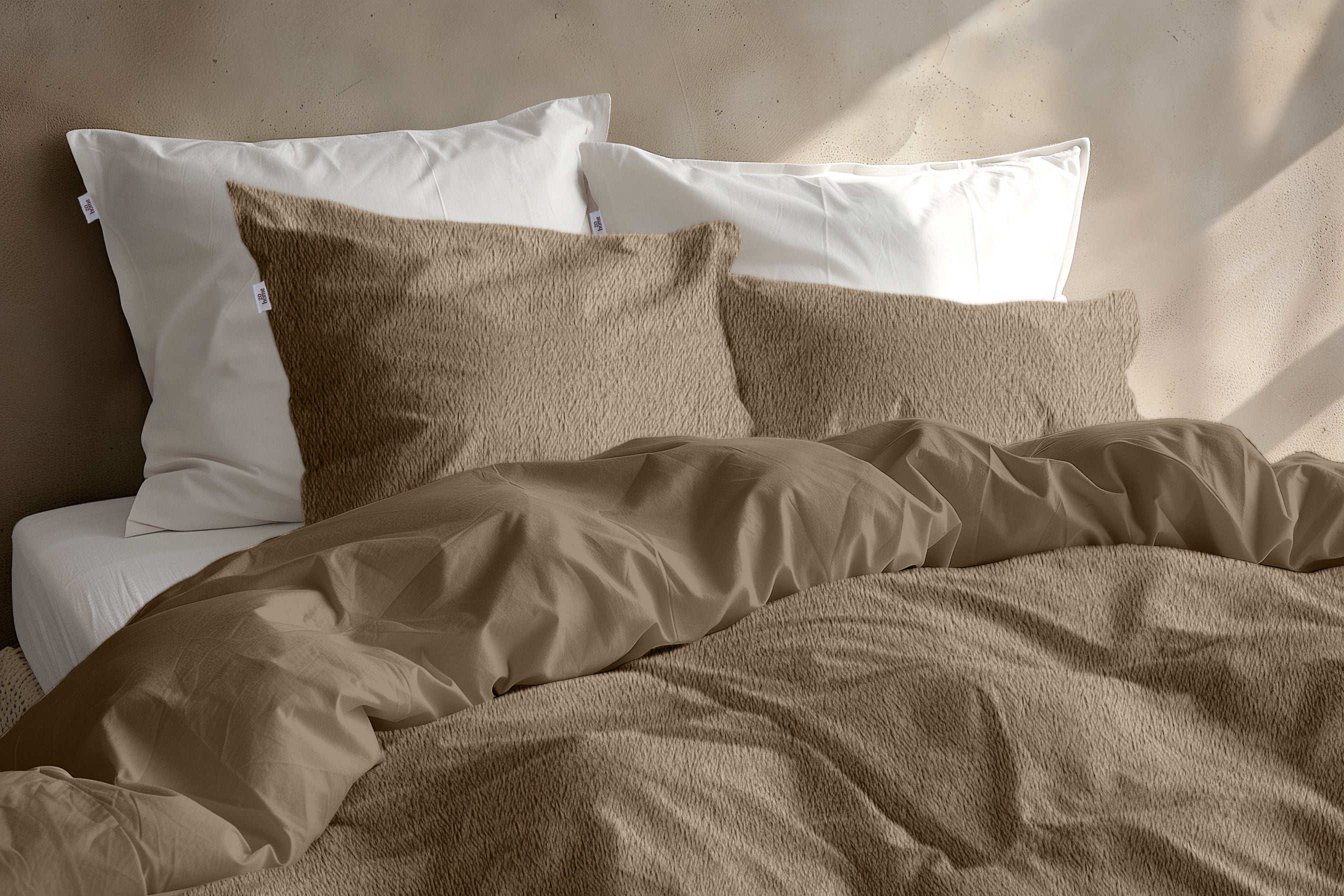 Zohome Dekbedovertrek Pile di Sherpa Real Taupe - 100% Microvezel - sfeer/detail 2