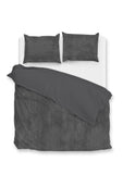 Zohome Dekbedovertrek Pile di Ribcord Classic Antracite - 100% Microvezel - 240x200-220 cm