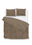 Zohome Dekbedovertrek Pile di Ribcord Real Taupe - 100% Microvezel - 200x200-220 cm