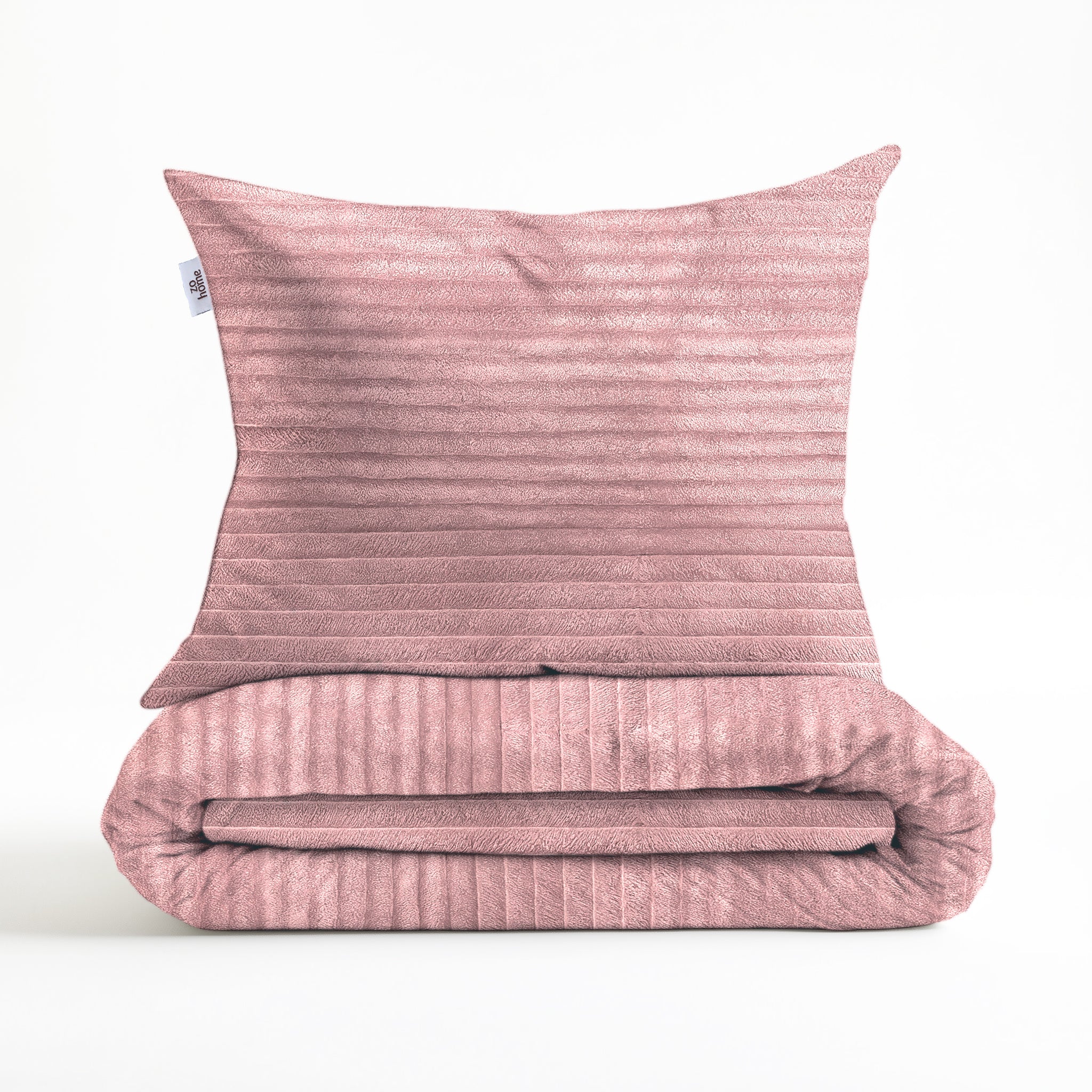 Zohome Dekbedovertrek Pile di Ribcord Shady Pink - 100% Microvezel - sfeer/detail 3