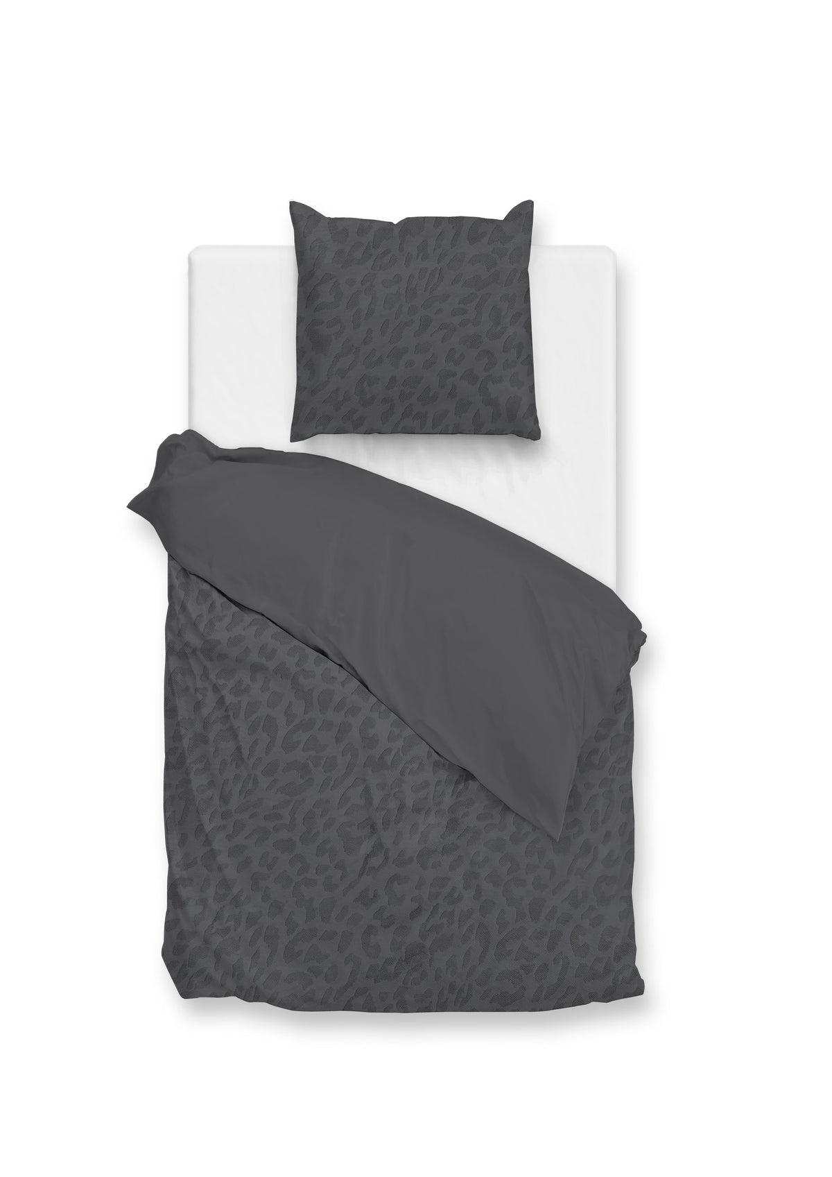 Zohome Dekbedovertrek Leopardo Classic Antracite - 100% Microvezel - 140x200 cm