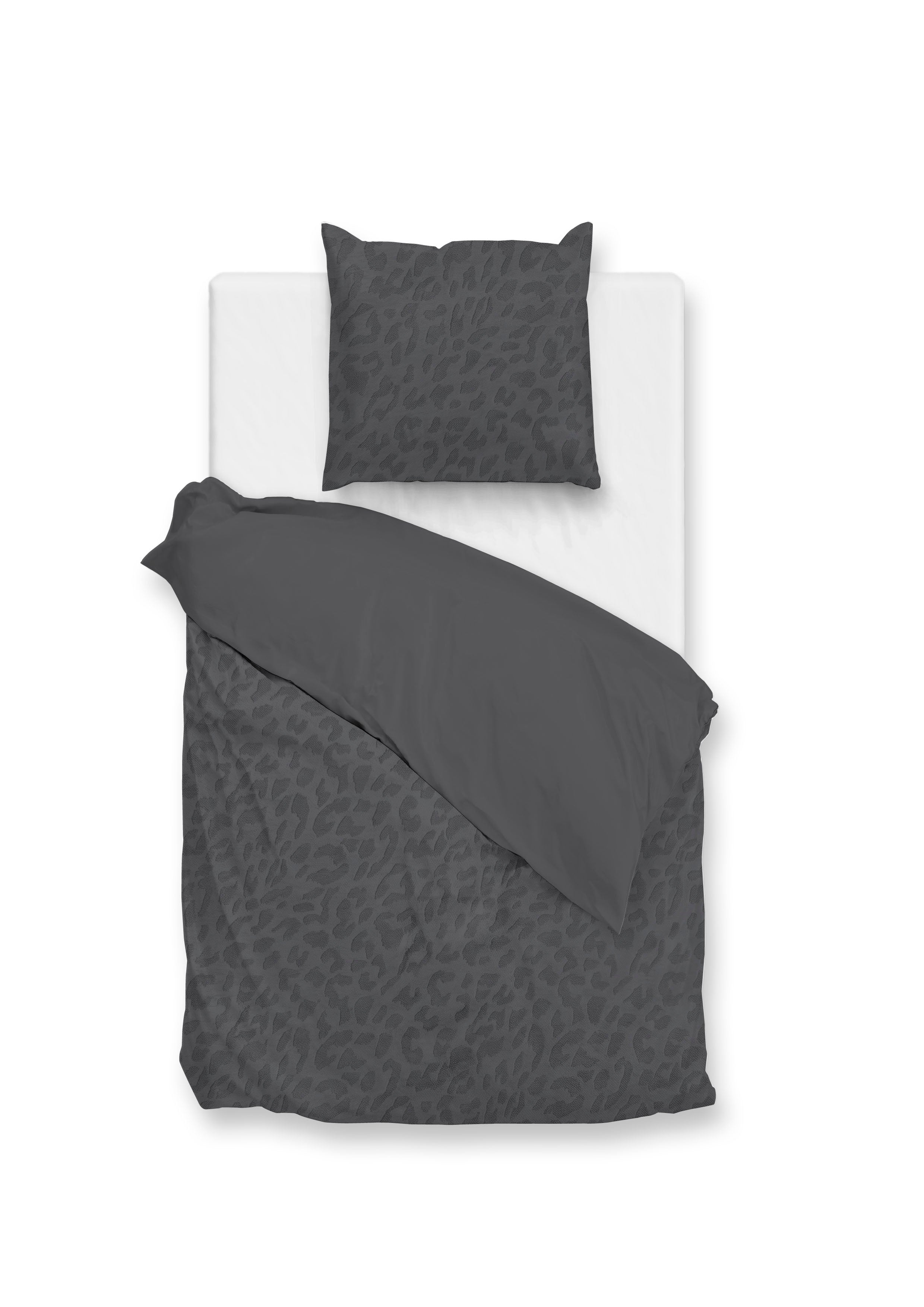 Zohome Dekbedovertrek Leopardo Classic Antracite - 100% Microvezel - 140x200 cm